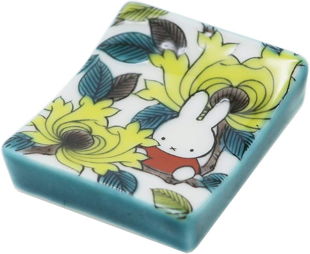 Kimonjo Pottery Chopstick Rest White 1.6 inches (4 cm) "Miffie" Kutani Ware Chopstick Rest Botan 211342