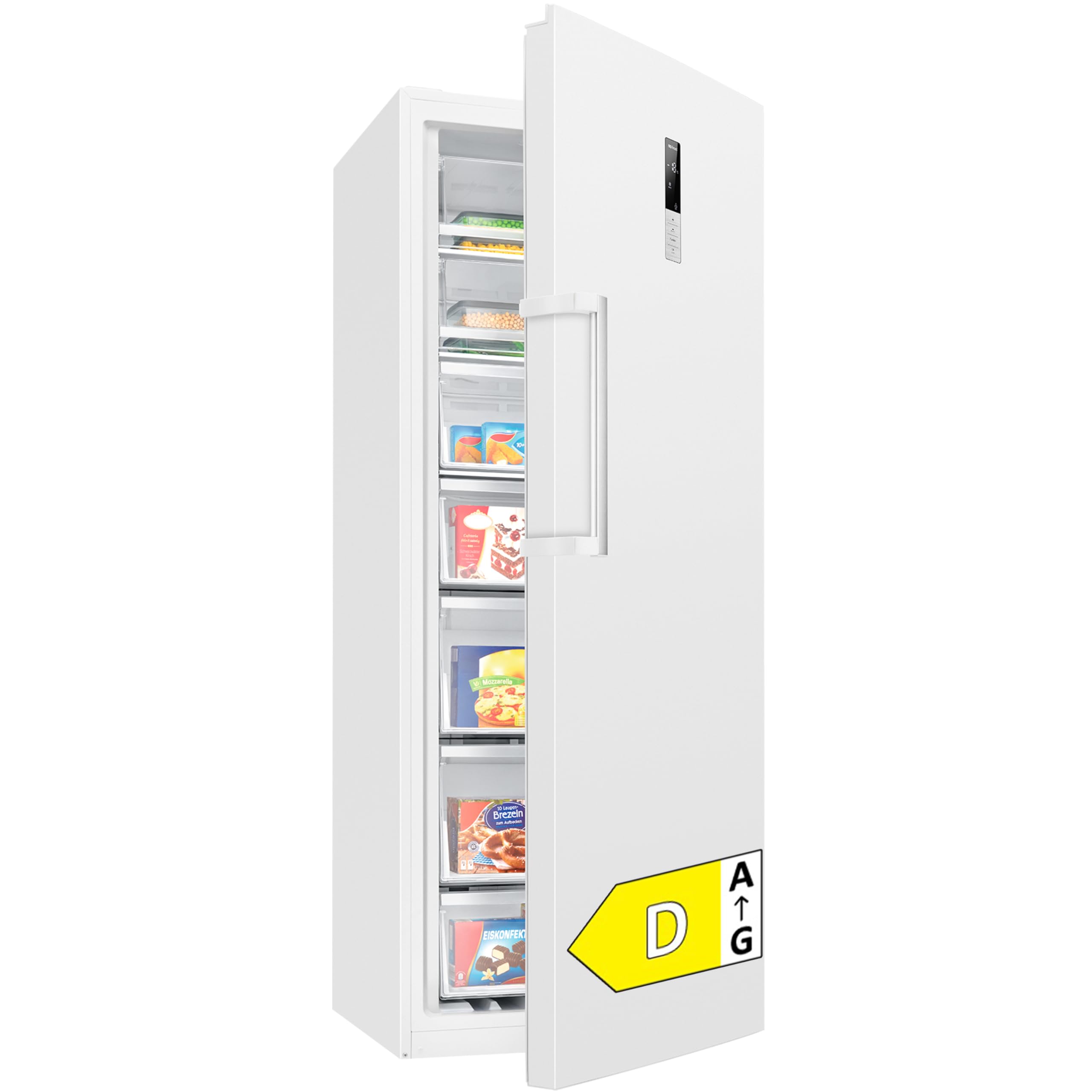 Congelador Bomann® NoFrost - 70 cm de ancho - 2 en 1 - convertible a refrigerador - 186 cm de alto - Clase energética D - Congelador - 5 cajones y 2 compartimentos - - Capacidad de 380 L - GSVS 7365