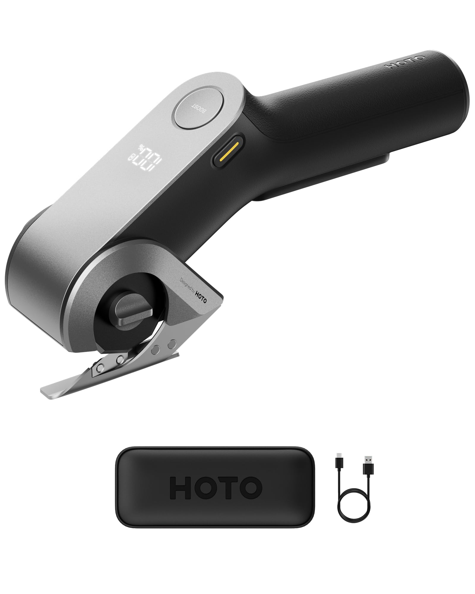 Photo 1 of HOTO EdgeFlow Cordless Electric Scissors, Self-Sharpening Titanium Blade, Smart Display Electric Cardboard Cutter, Boost Mode & Tool-Free Blade Swap, Ideal for Cardboard, Fabric, Carpet, Leather DIY