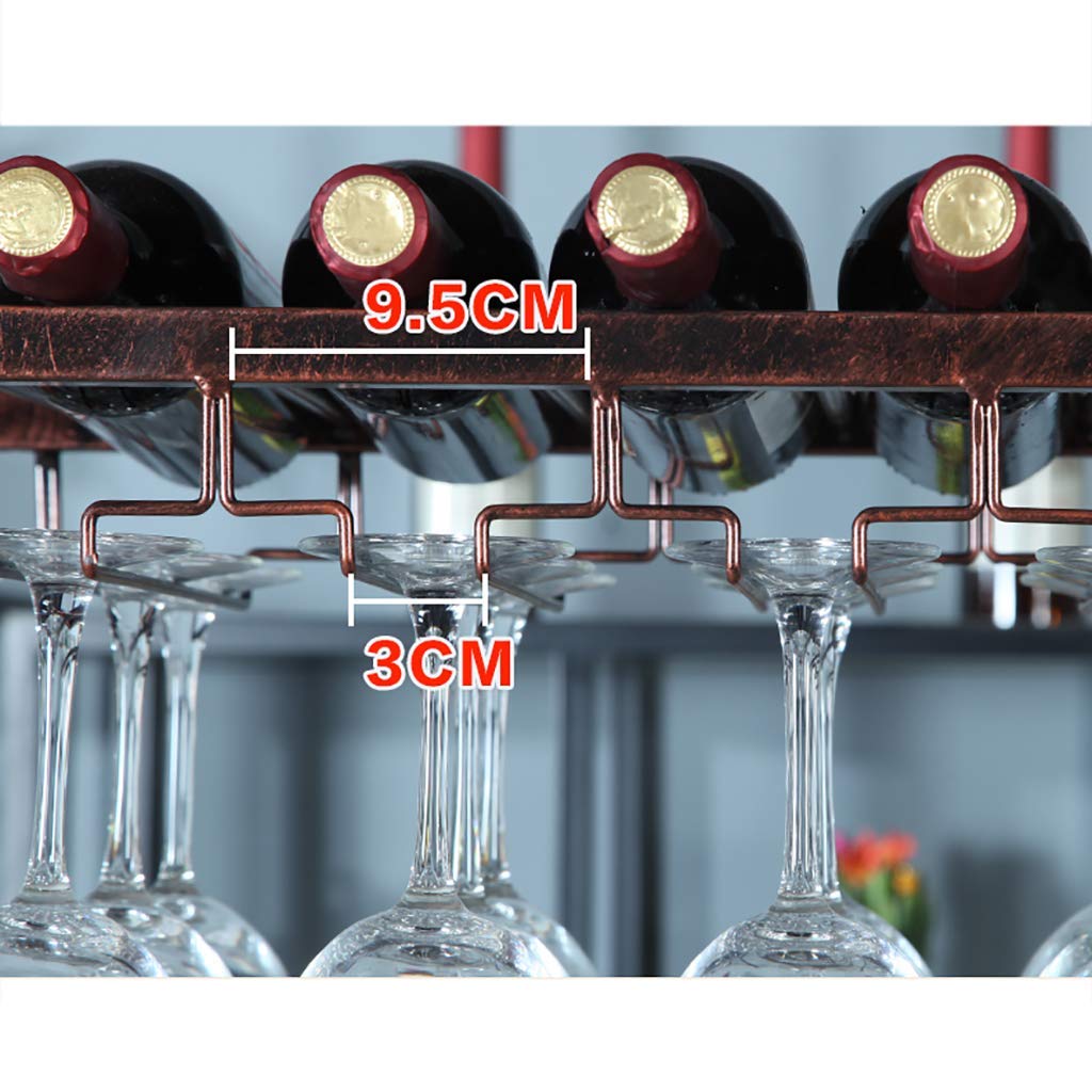 Botellero de vino de altura ajustable montado en el techo para colgar botellas de vino, soporte de metal de hierro para copas de vino, estante para copas de vino, estante para copas de vino, estilo