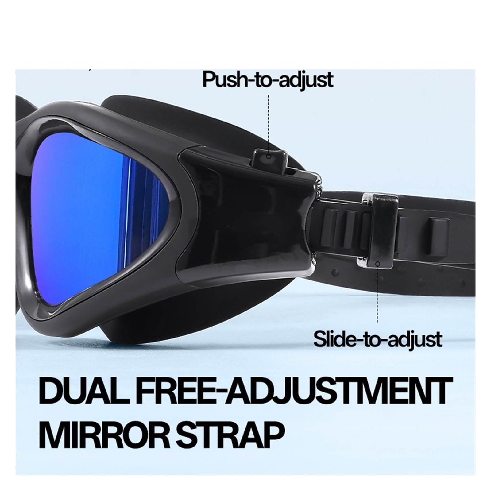 JANSELNOVA Occhialini da nuoto polarizzati resistenti all'acqua uomo Occhiali regolabili con protezione UV antiappannamento donna professionali Occhialini da nuoto