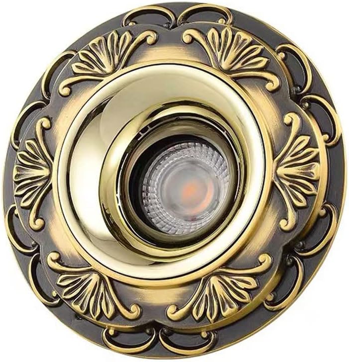 USMJQVZ 4.3Inch LED Recessed Lighting Nordic Vintage Brass Downlight, CRI80, Gold Trim, LED Ceiling Recessed Spotlight for Home Improved