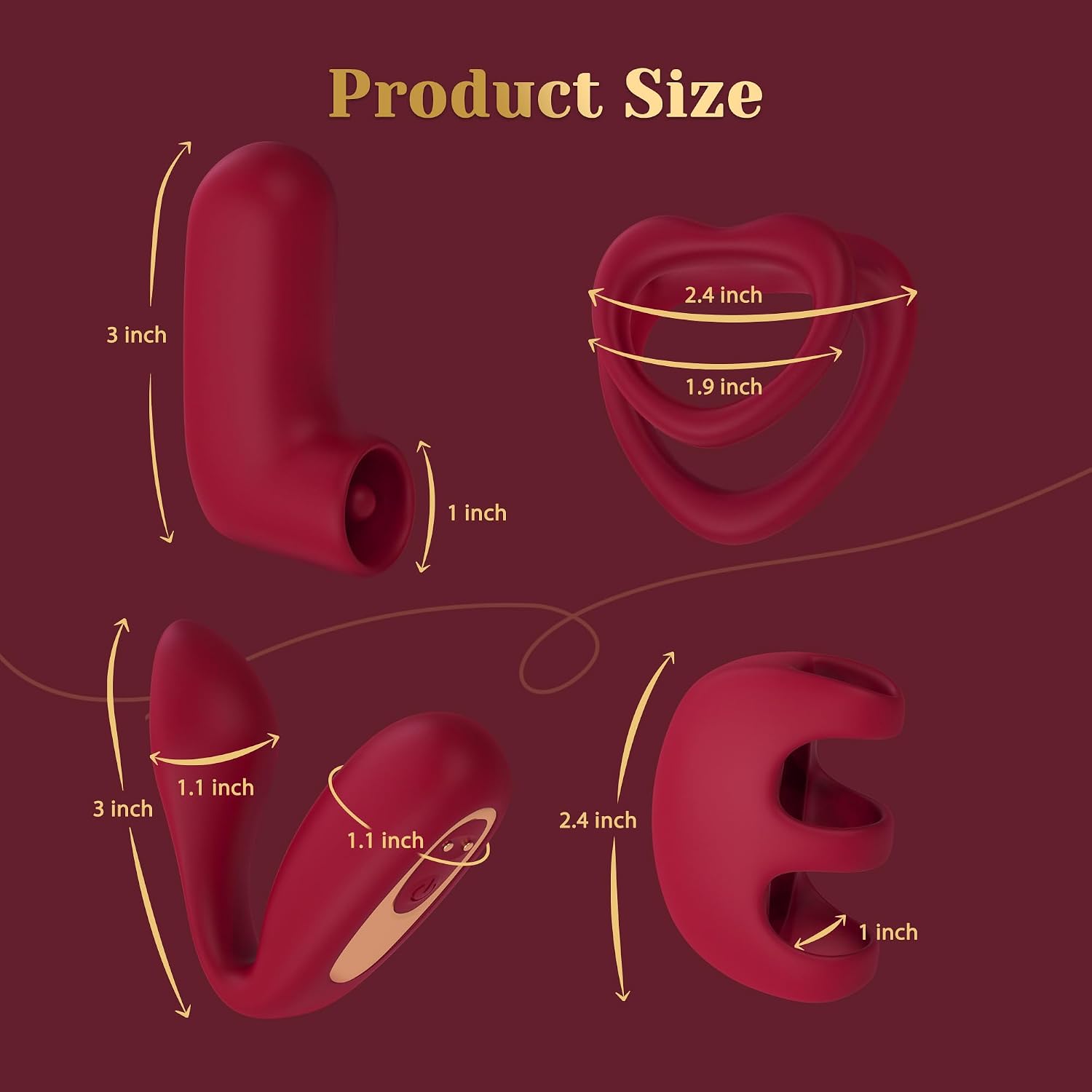 Tracy's Dog Love Vibrator Kit, Removable Vibrating Bullet with 4 Silicone Attachments (External Stimulator, Cock Ring, C-Shaped Couple & Finger Sleeve), Remote Adult Sex Toys for Women & Partners