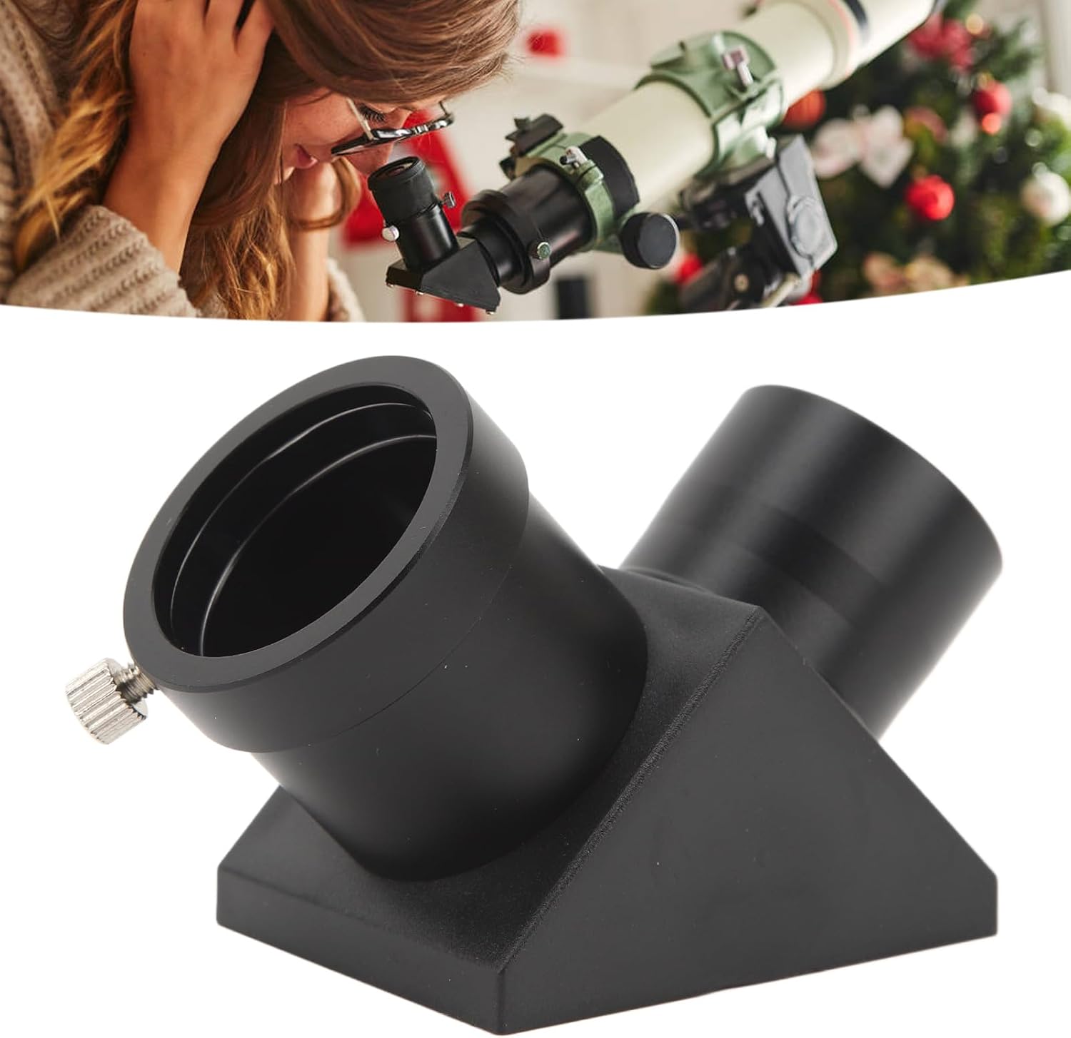1.25 Inch Diagonal Mirror, 90 Degree Angle, Fully Coated Lens, Metal & Plastic Construction, Prism Optical Zeniths Mirror for 1.25inch Telescope Eyepiece