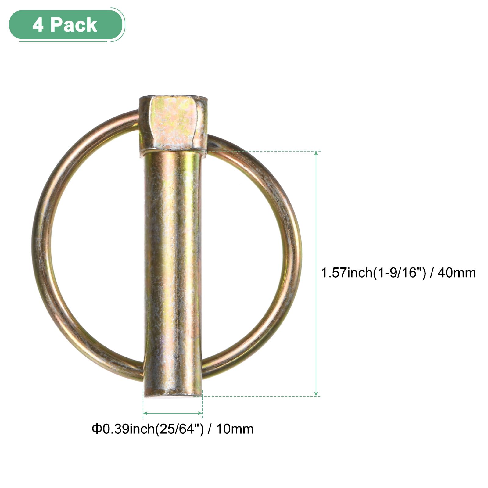 M METERXITY 4-Pack 25/64" Linch Pin with Ring - Image 3