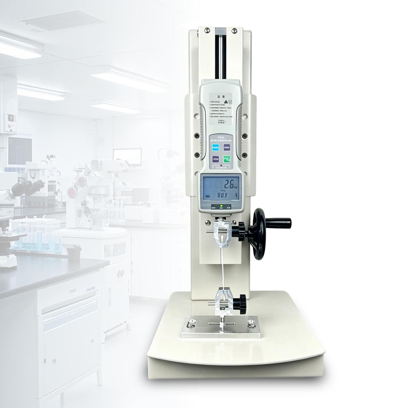 ZHENYUWANG Tensile testing machine, 10–2000 N digital tensile and compression tester, featuring 5 probes and a 300 mm stroke; suitable for textiles, sports equipment, and scientific research 50N
