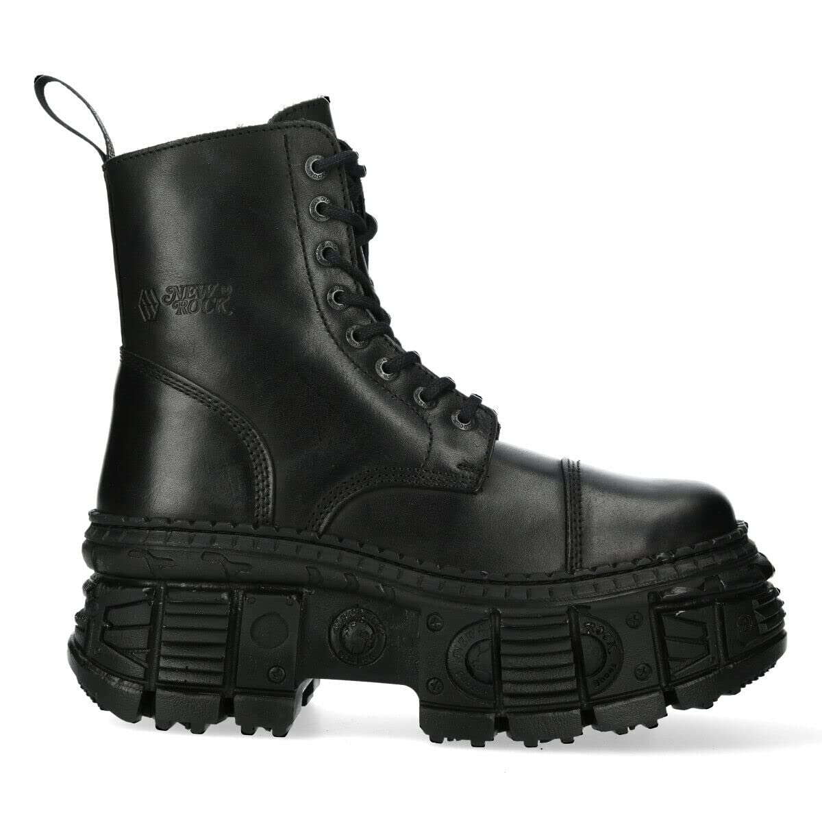 Amazon.com: New Rock WALL083C-S5 Mens Leather Platform Gothic Boots
