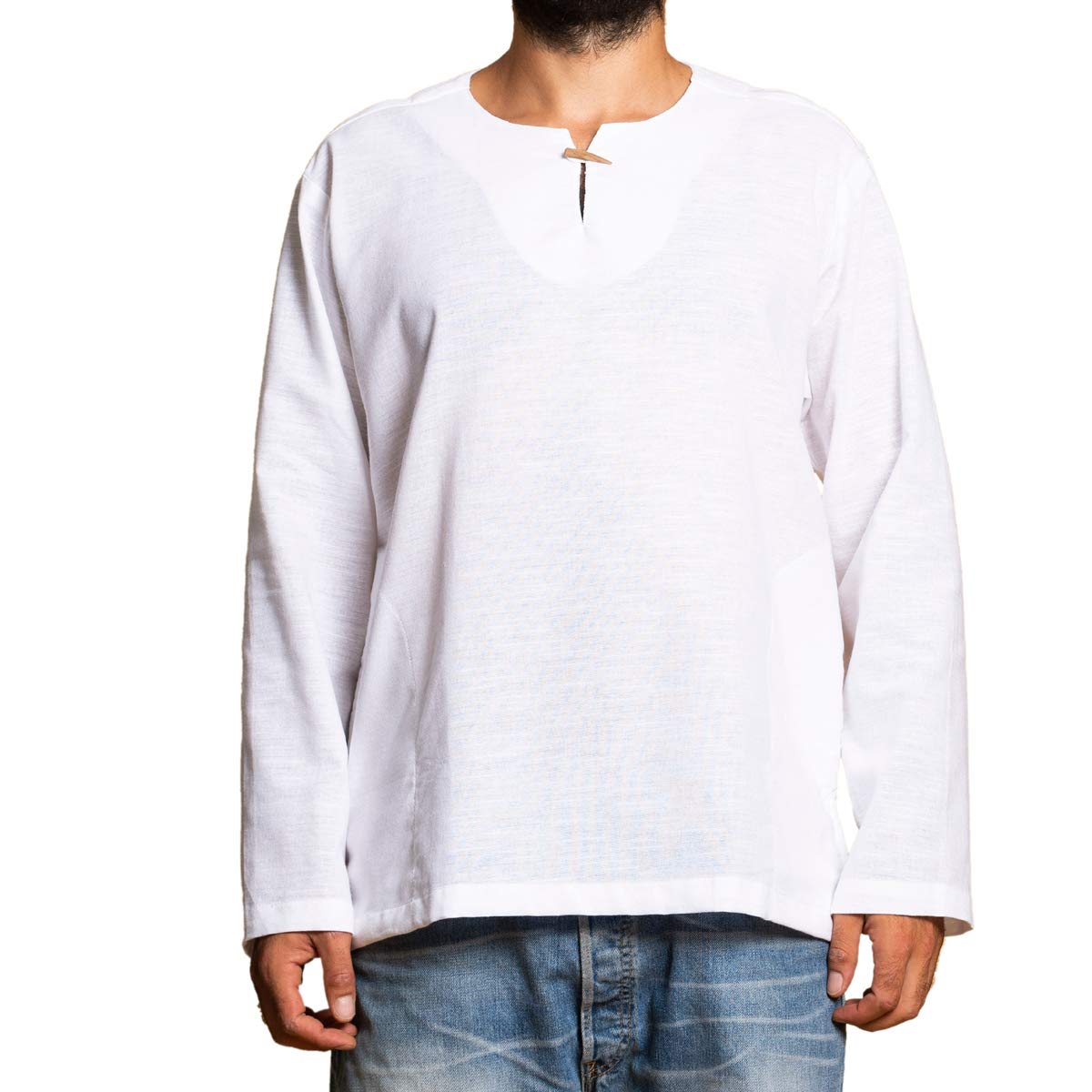 Panasiam Men's White Shirt T01, Cotton, Xl, Longsleeve