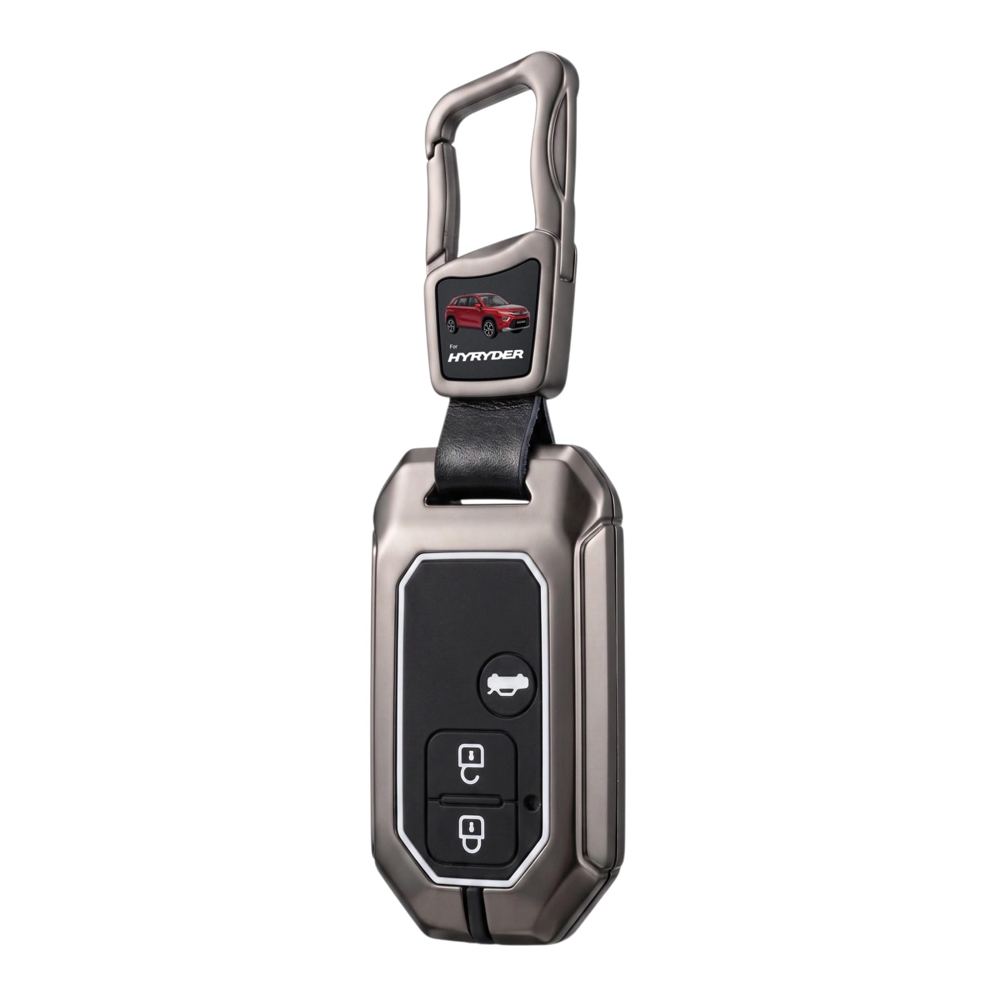Metal Key Cover Compatible for hyrider | 3 Button | Glow Buttons | Metal Build | 360° Protection | Waterproof | Keychain Included-image-26