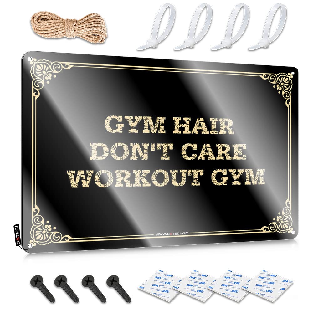 MGHTLCCME Cave Man Bar Gym Hair Don'T Care Workout Tin Sign Man Cave Rules Tin Metal Bar Signs(30X40CM)