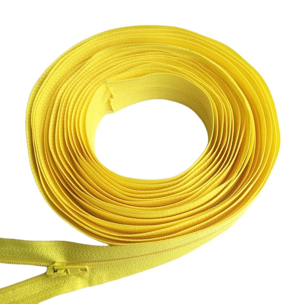 LLZZQQF 1set 3# Nylon Zipper Kit, Length 5Meters Zippers Roll with 10pcs Sliders Durability for Tailor Sewing(Yellow)