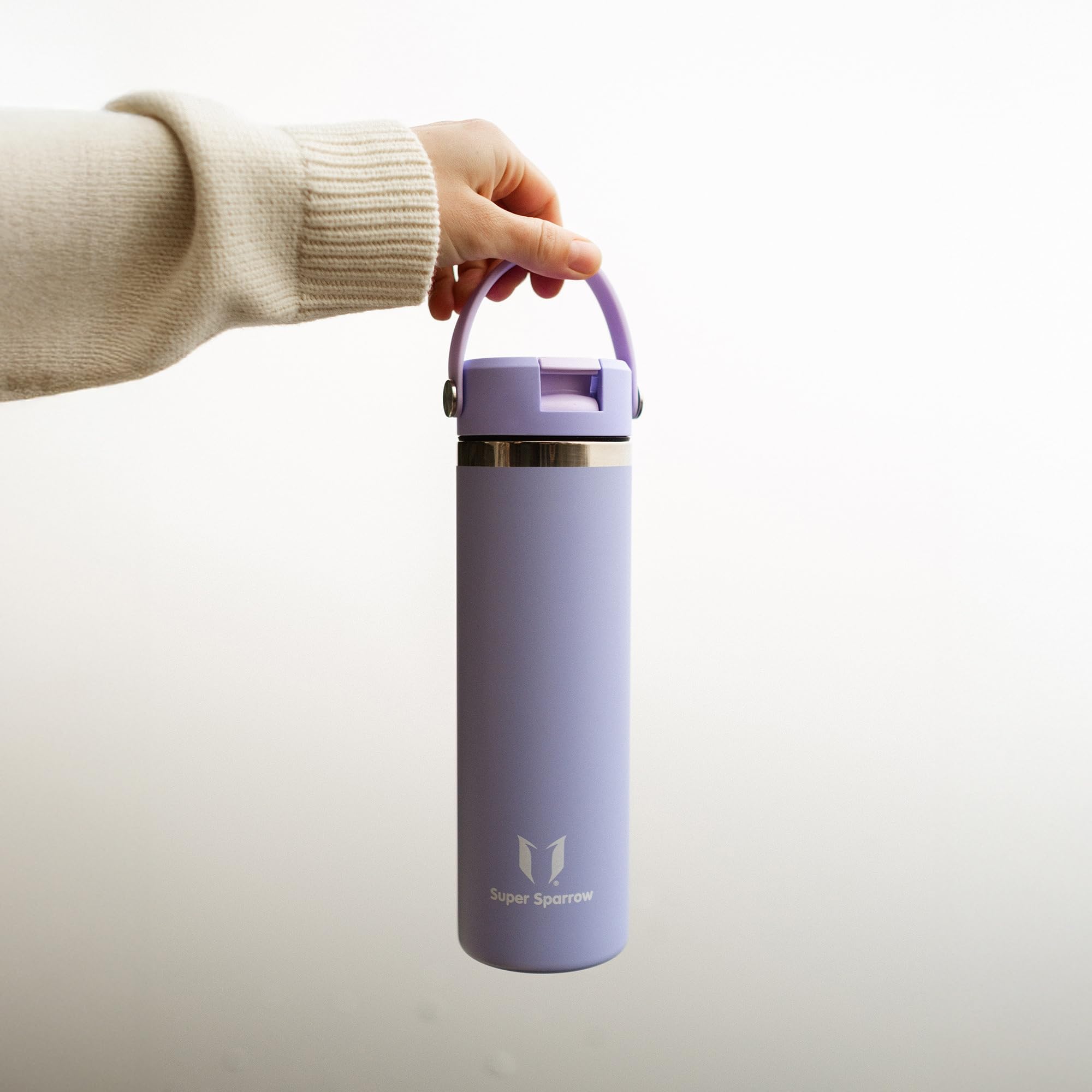 Sparrow Borraccia Termica - 500ml/750ml/1L/1.2L - SwivelSip Bottiglia Acciaio Inox - Senza BPA Borracce Termiche, Borraccia con Cannuccia Ergonomica per Scuola, Sportiva, Campeggio, Palestra