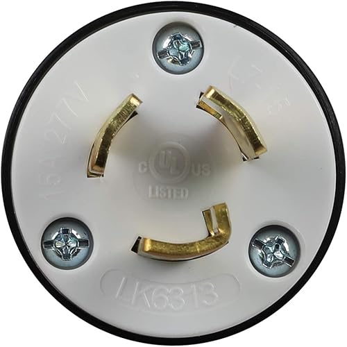 Miniatura 4 de Nema L7-15P 15 Amp 277 voltios, 2 polos 3 cables de bloqueo de grado industrial enchufe macho, bloqueo giratorio industrial L7-15 15A/277V AC Power