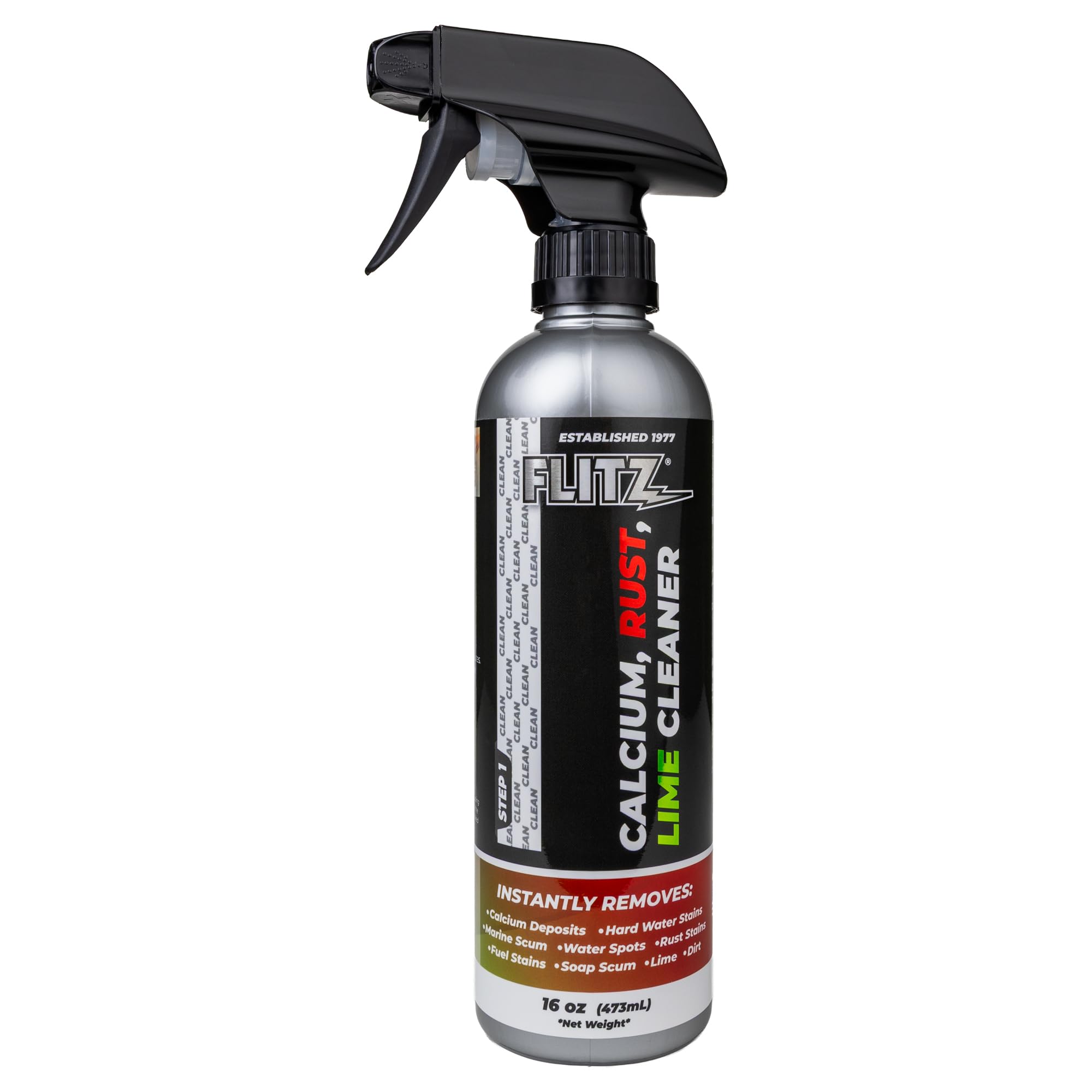 Flitz CR 01606 Removedor instantáneo de calcio, óxido y cal, botella de spray de 16 onzas