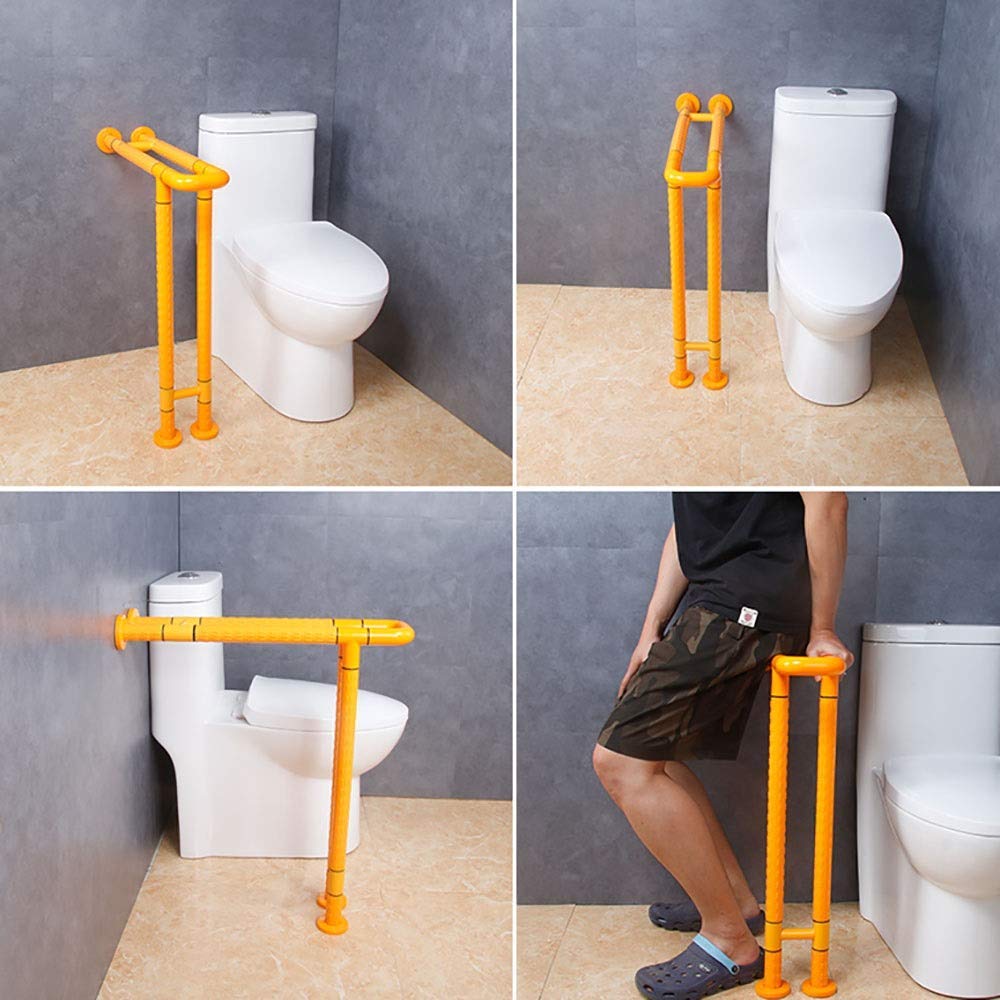 Marco de aseo asideros de aseo Barras de apoyo for inodoro con patas, soporte de pasamanos montado en la pared, barras de apoyo independientes for personas mayores, barra de seguridad for baño de acer