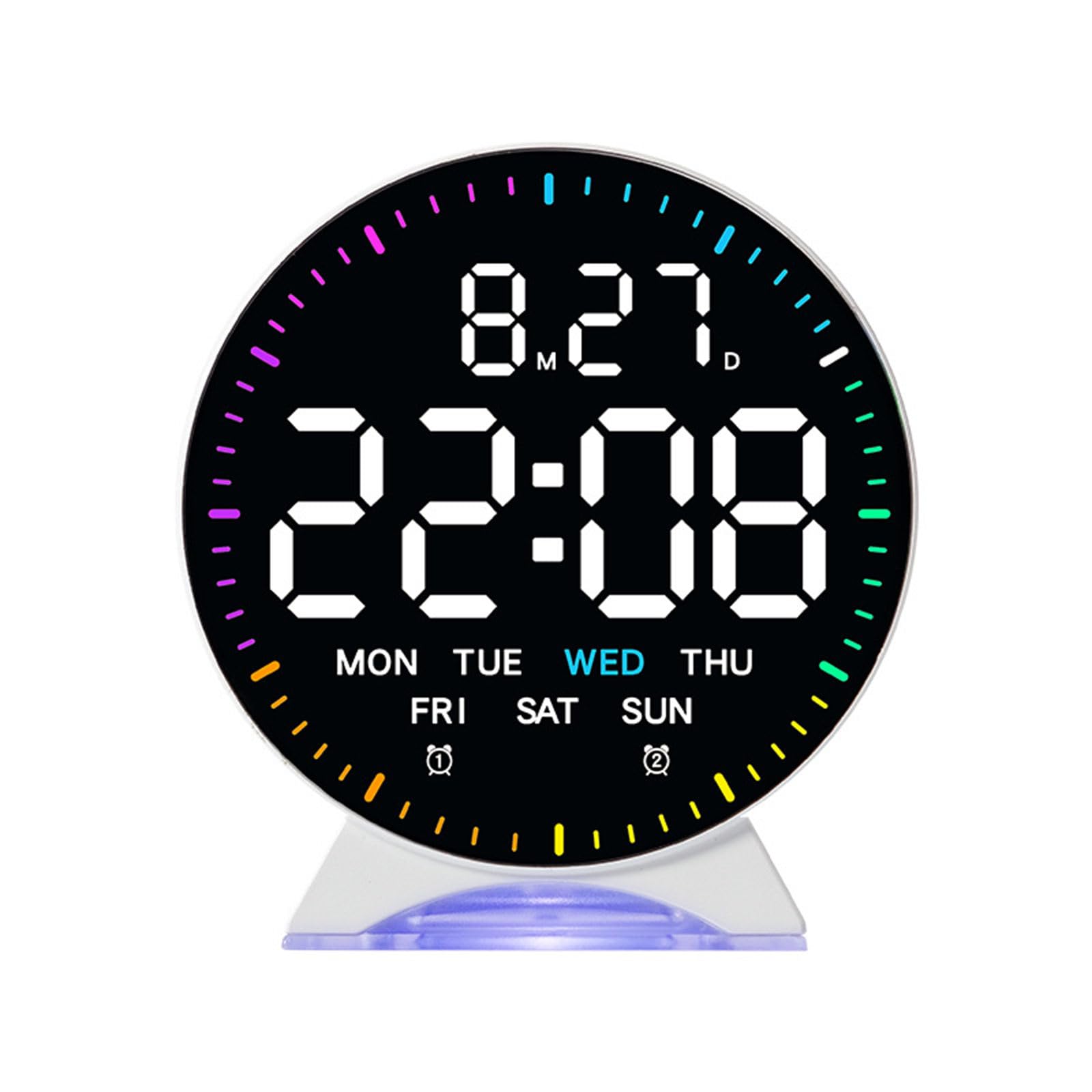 Tsophreniq Multifunctional LED Alarm Clock with Temperature Humidity Display Design Understandable Screen for Home Bedroom LED Alarm Clock Multifunctional