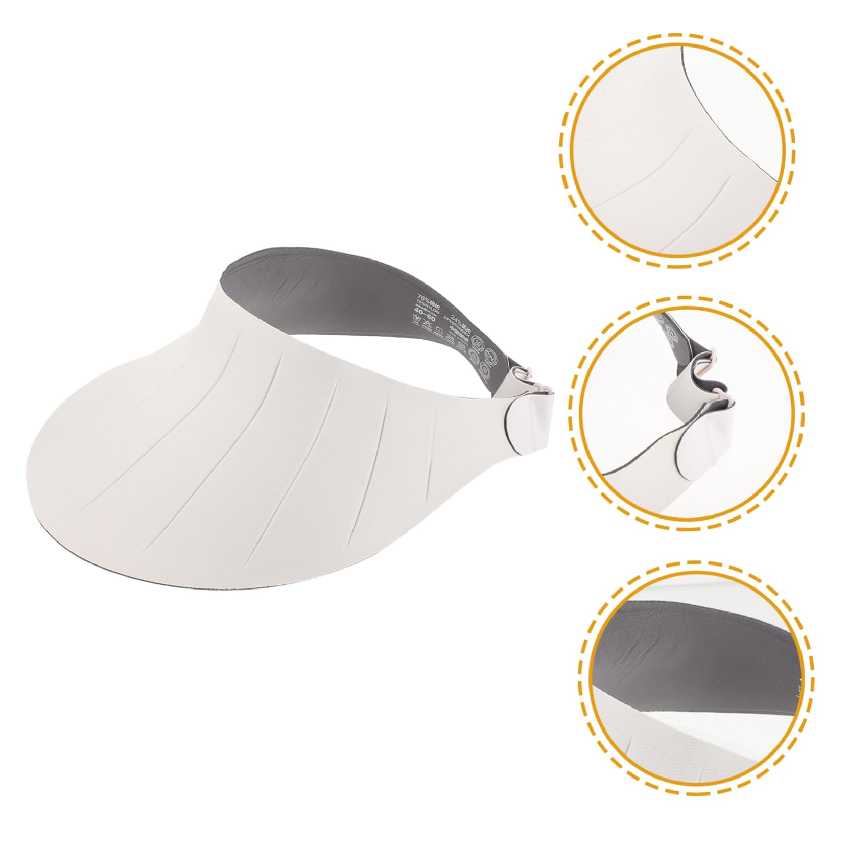 Sombrero Sol Plegable para Mujer, ala Ancha Blanco