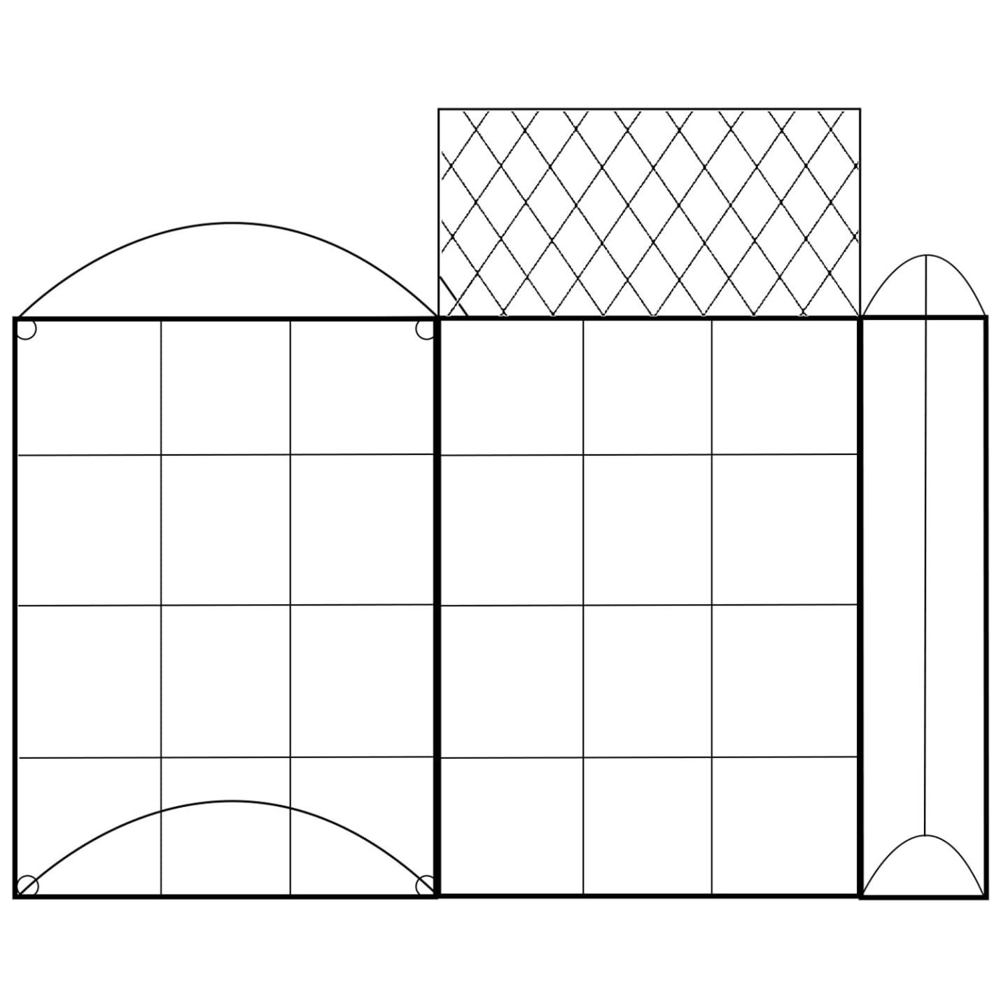 IDMarket - Kit Complet 3 bacs modulables carrés Potager et Serre à tomates + Treillis + Housse