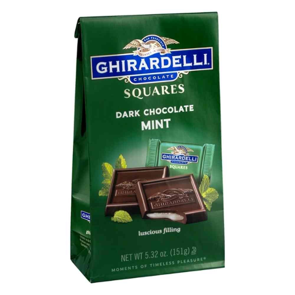 Dark Chocolate Mint Squares by Ghirardelli – 5.32 Ounce, Pack of 6