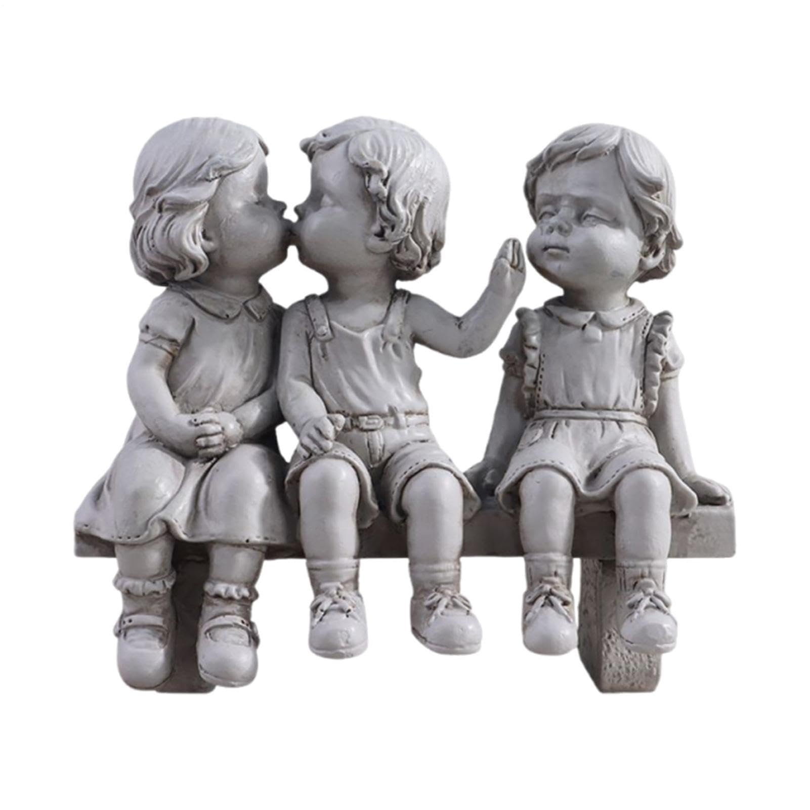 Statue Premier Baiser : figurine miniature décorative en résine extérieure pour maison et jardin