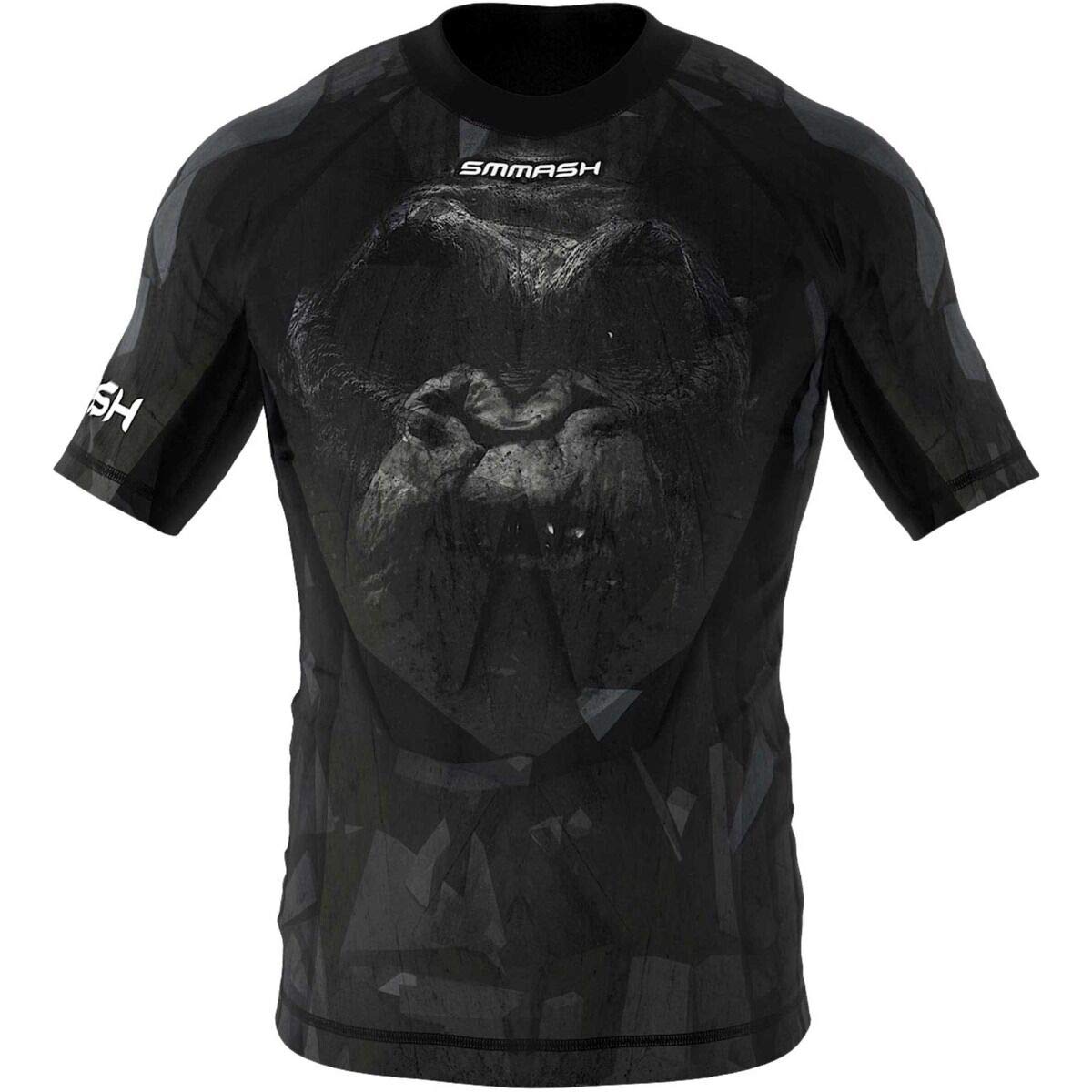 SMMASH Rashguard - Camiseta de Manga Corta para Hombre, Talla M, UFC Correr, Boxeo, MMA RDX Kickboxing Krav Maga Transpirable Resistente