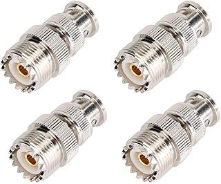 Orenic 4pcs BNC Male to UHF Female RF Coaxial Cable Connector Adapter Converter, Coax Quick Connect for TV, Antenna, RV Satellite Receiver, Coax Cable Connector, Cable Adapter, Coaxial Converter