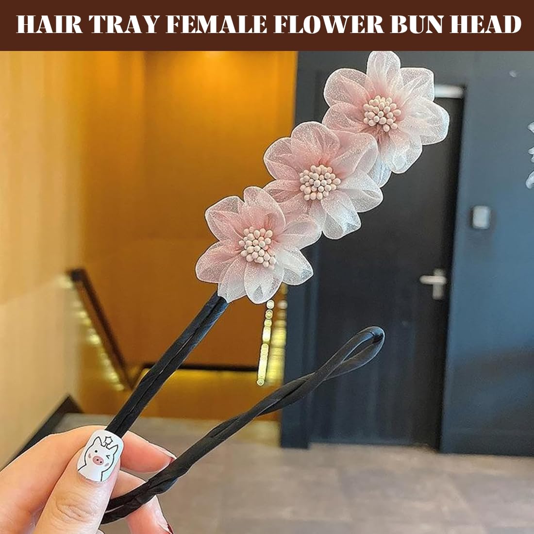 2 Pezzi Chignon Facile per Capelli,Creatore per Pane Ciambella Chignon a Ciambella, French Twist Accessori Capelli Ciambelle Chignon,Fiore Capelli Chignon per Donne Ragazze Bambini Balletto