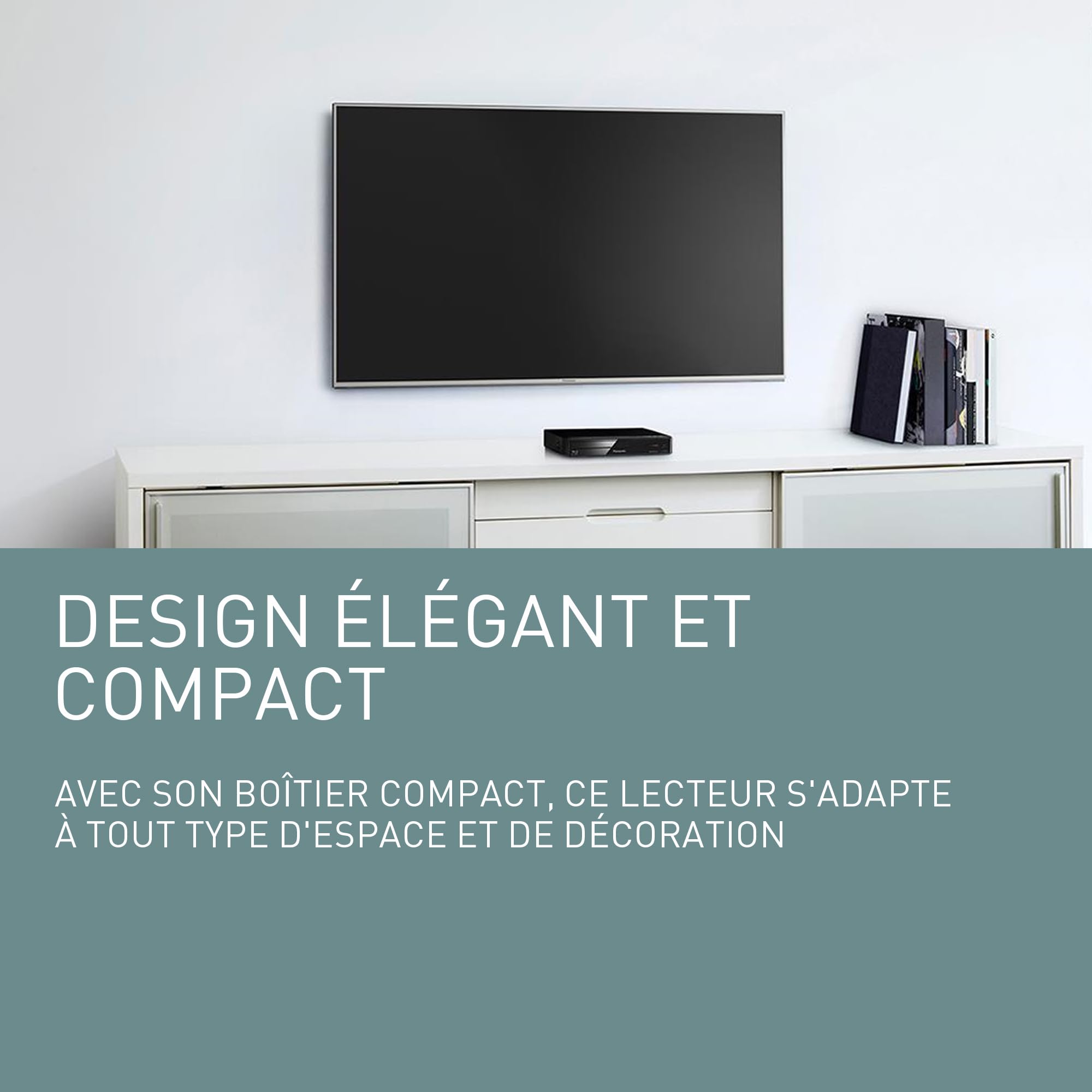 Panasonic DMP-BD84EG-K Lecteur Blu-Ray Smart Network 2D Disc/DVD, Apps Internet, Audio Haute-Résolution, HDD Playback Externe, USB, Ethernet, Design Compact, Noir