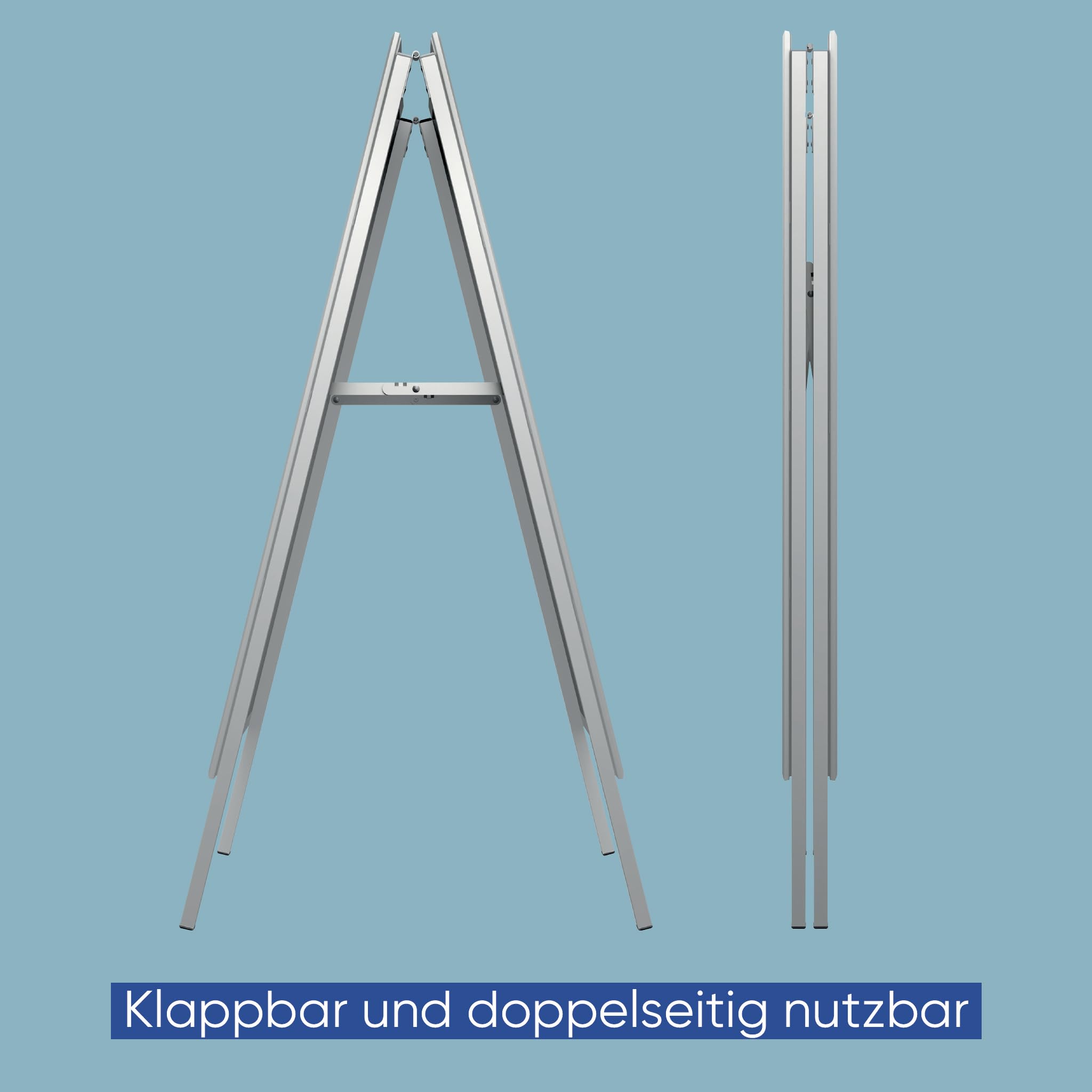 FRANKEN X-tra!Line Kundenstopper A1 mit Aluminium Klemmprofil 25 mm auf Gehrung, BSA1M