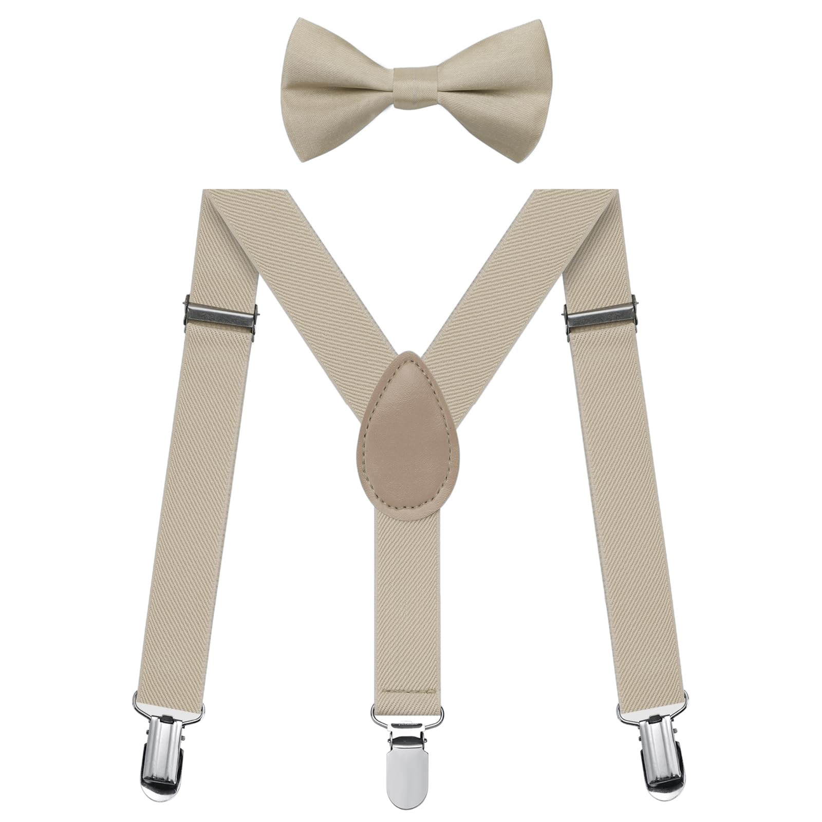 FACATH Kinder-Hosenträger Fliegen Set, elastisch und verstellbar, für Jungen und Mädchen, praktische Clips und Fliege,gr