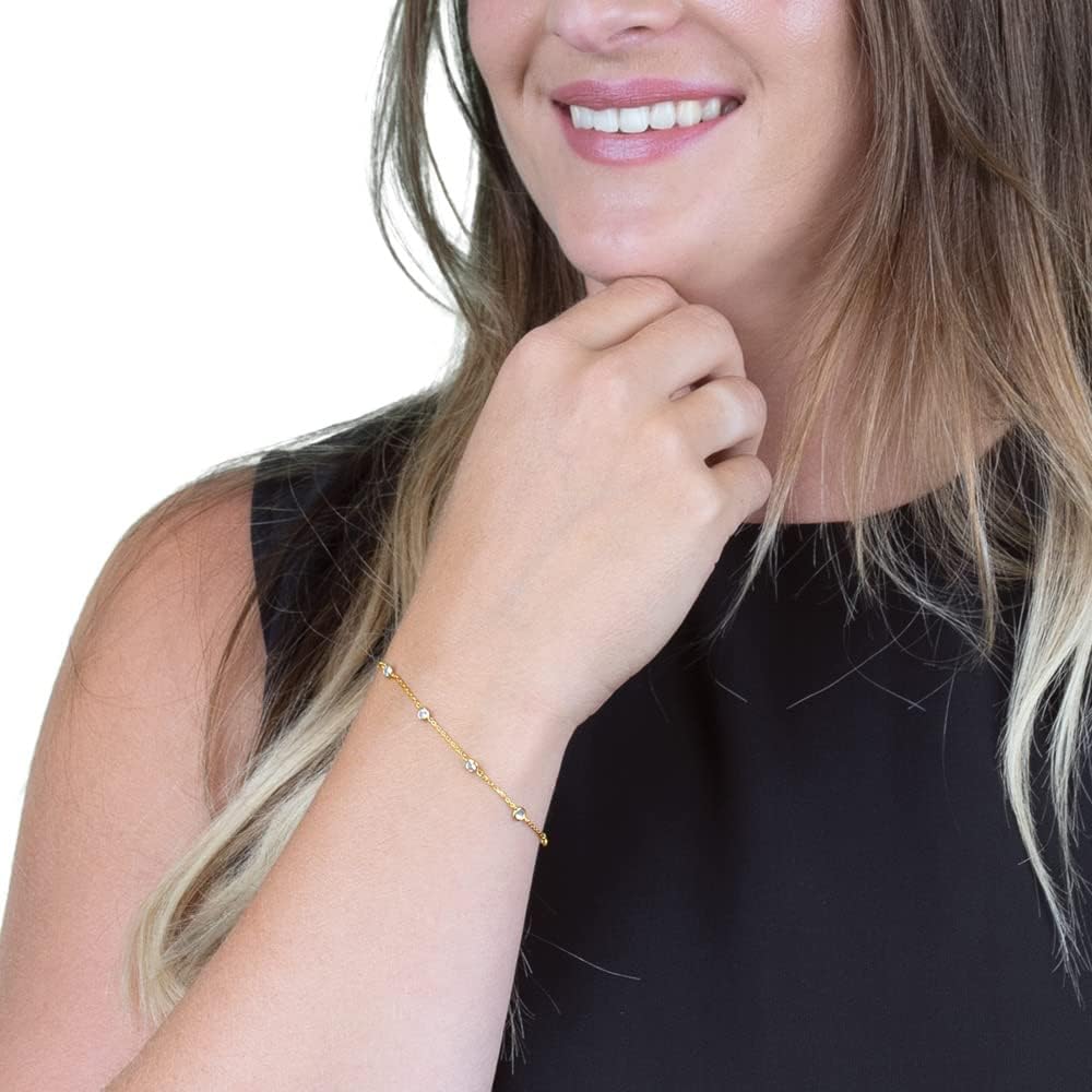 Bracelet Engelsrufer Moonlight Bracelet for Women Gold Plated 925 Sterling Silver White Zirconia Length 16 cm (6.30) + 2 cm (0.79) [parallel import goods] image 4