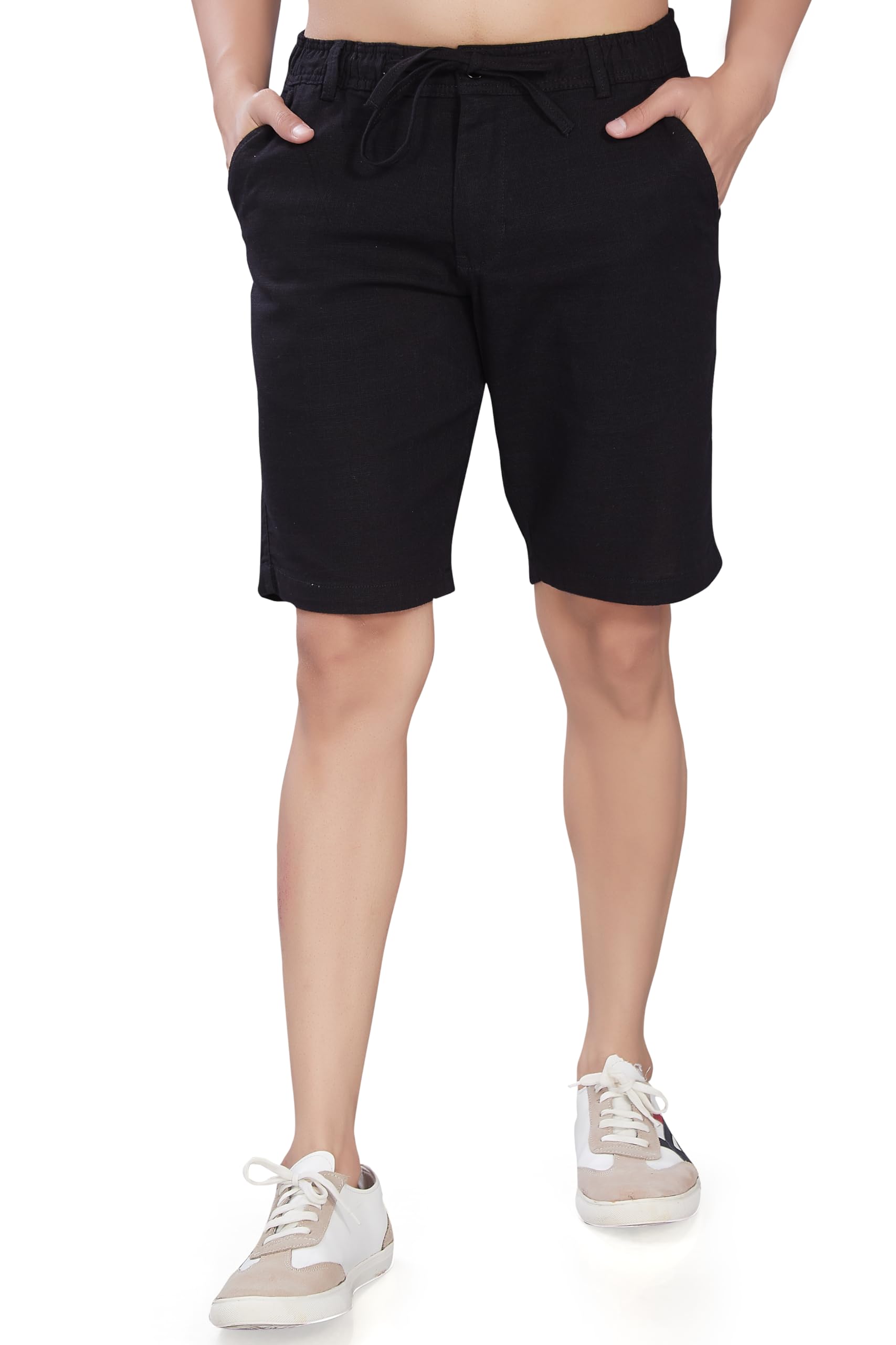 Men's Relaxed Fit Cotton Linen Blend Shorts