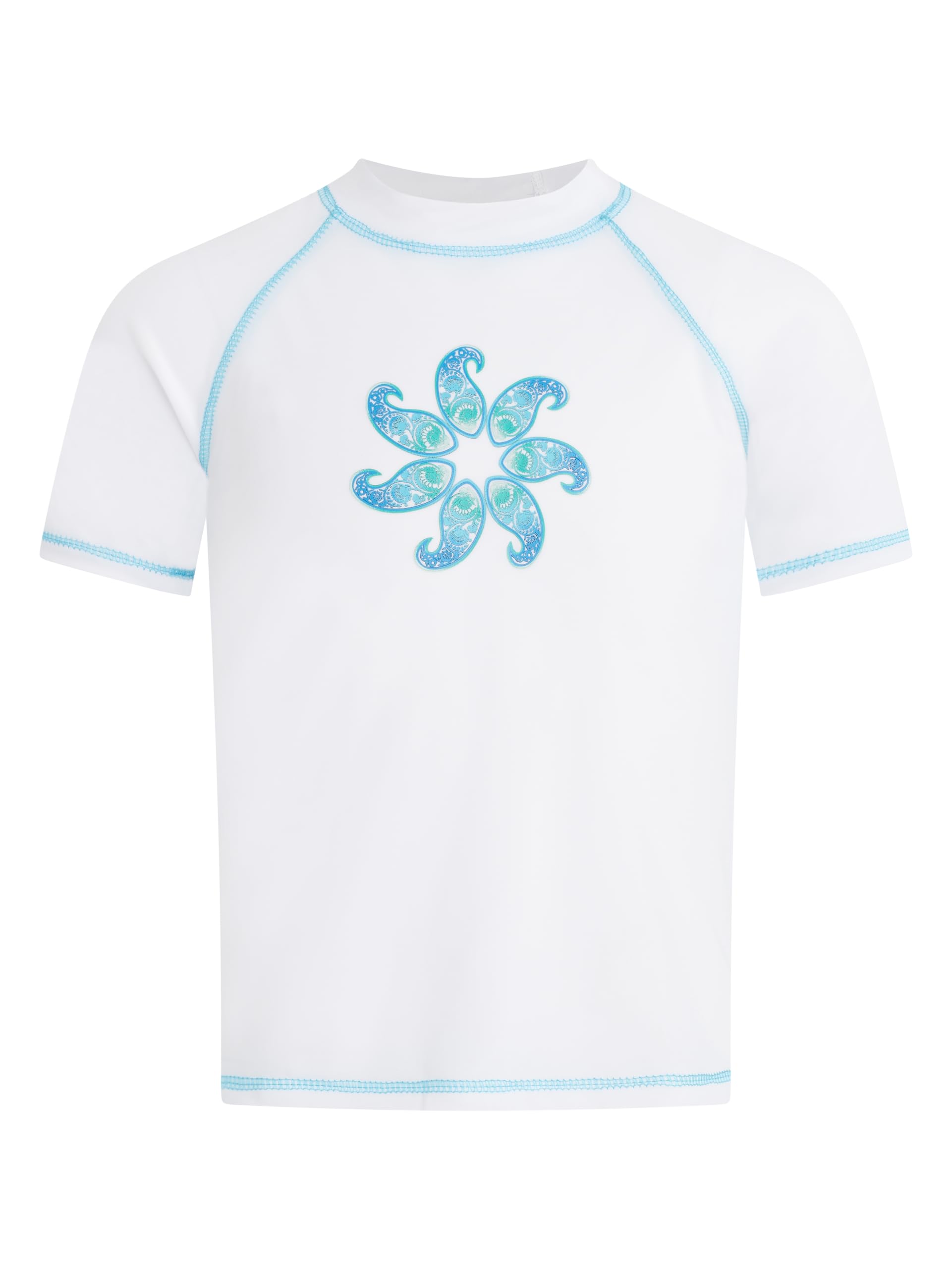Kanu Surf Girls' Jade Rash Guard UPF 50+ Sun Protection Short Sleeve Swim Shirt
