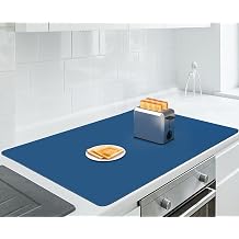 AECHY Silicone Mat for Worktops, 90 x 60 x 0.2cm, Dark Blue | Heat Resistant, Waterproof, Extra Large, Nonstick Craft Mat, Kitchen Table Placemat, Countertop Protector