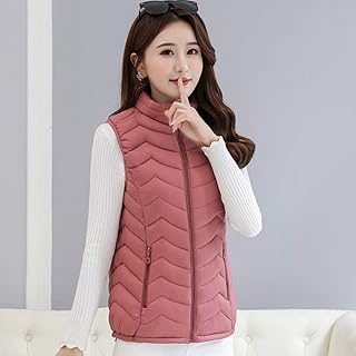 Mujer Chaleco De Plumón,Chaleco Acolchado De Rosa Polvoriento Para Mujer Abrigo Acolchado Cálido Con Bolsillos Con Cremallera Chaqueta De Moda De Invierno Para Actividades Al Aire Libre Regalo De