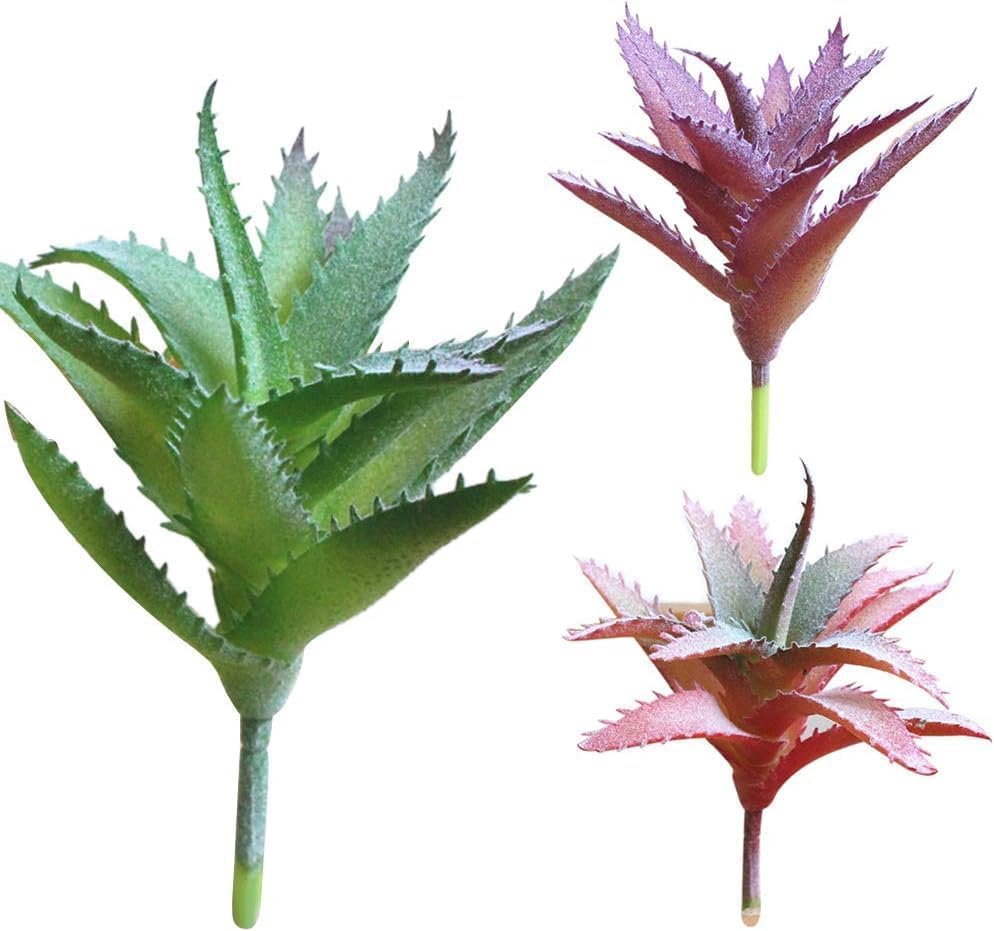 Green Artificial Succulents Aloe, Fake Aloe Realistic DIY Home Decor Faux Fake Succulents Floral Arrangement Artificial Plants and Greenery Outdoor and Indoor Decor - Image 5