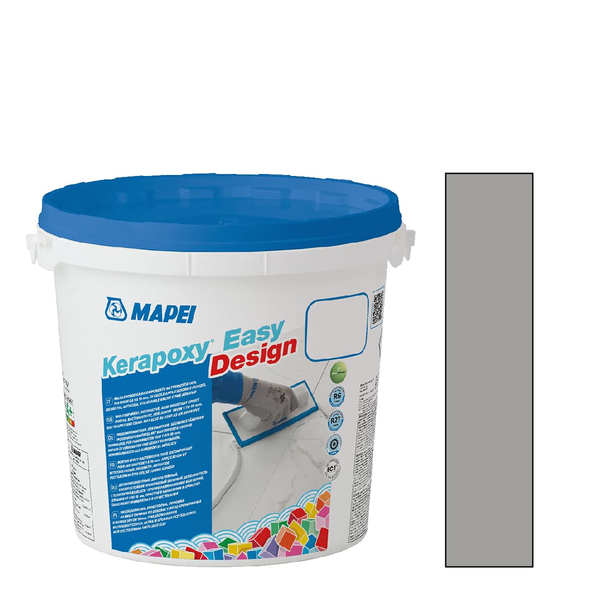 MAPEI Kerapoxy Easy Design 112 MEDIO GRIGIO 3 kg - Stucco epossidico a due componenti decorativo, resistente agli acidi,