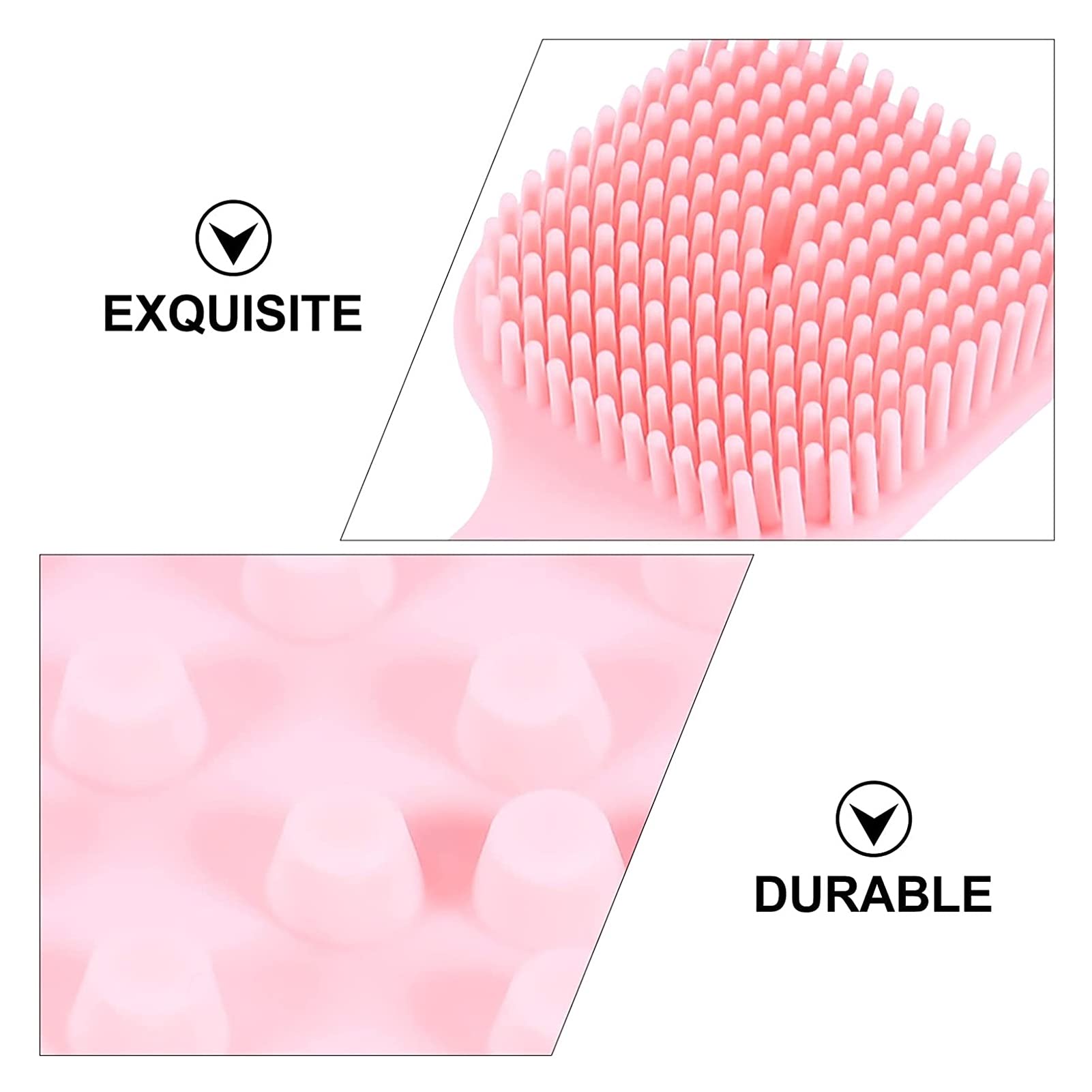Cepillo Suave para el Cuerpo Cepillo de Limpieza para el Cuerpo Exfoliante de Masaje para la Piel con Mango Largo Cepillos para el baño y el Cuerpo (Color : Pink) (Pink)