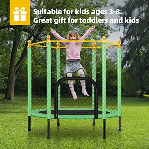 JJ JUJIN Trampoline for Kids 1.4M Indoor Outdoor Trampoline with Safety Enclosure for Todders Aged 2-8