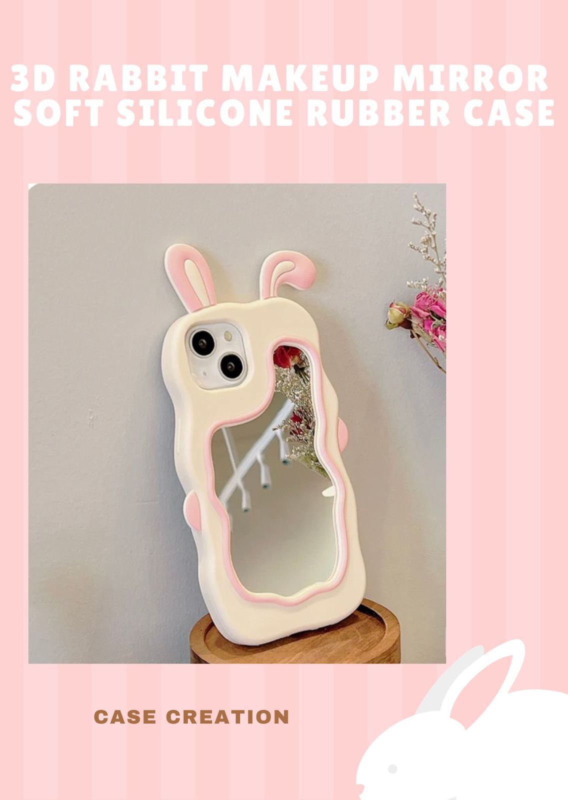 COVERLY for Apple iPhone 12 Pro Max Bunny Case 3D Cartoon Ear,Full