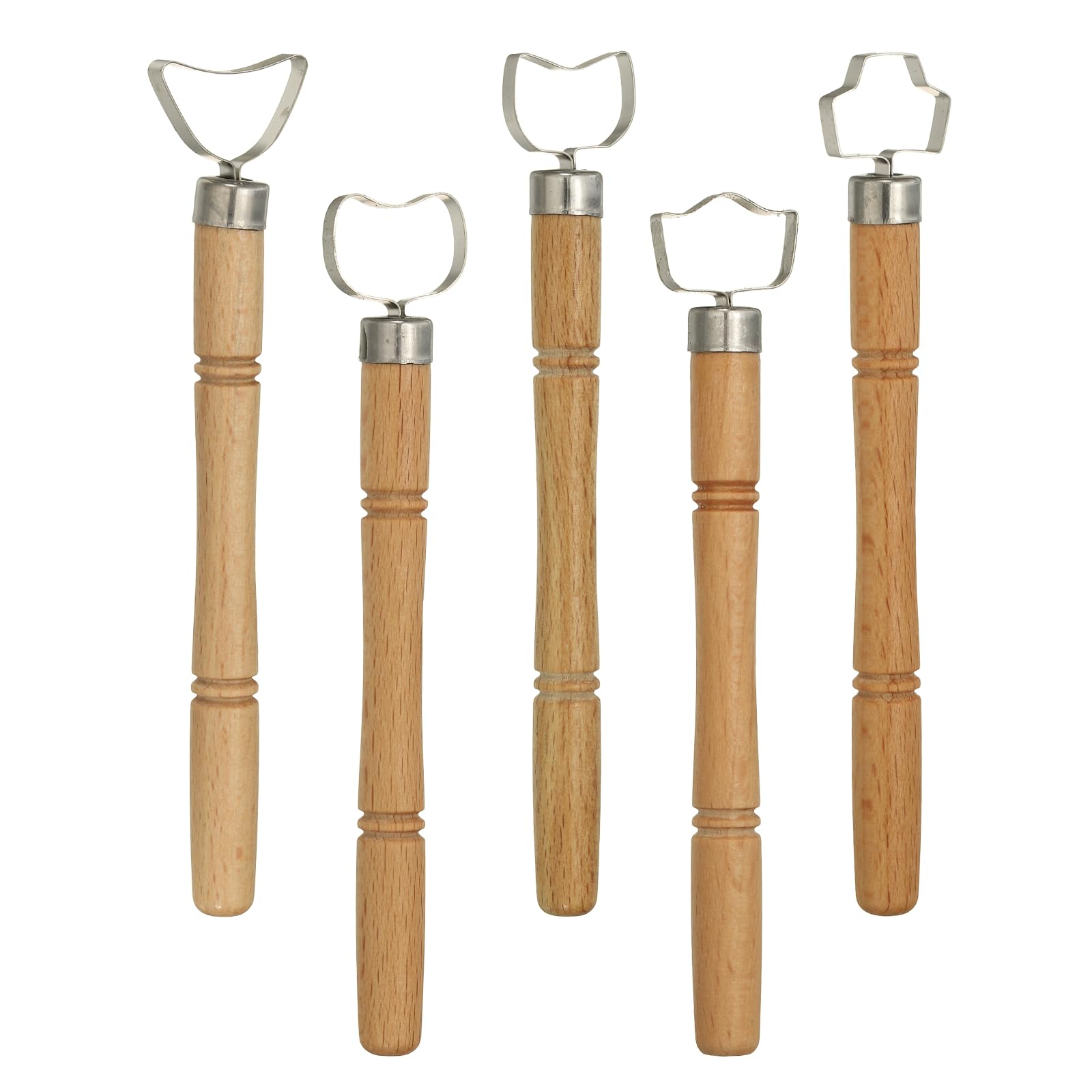 sourcing map 1Set Pottery Handle Making Tool, Pottery Cup Handle Shape Sculpture Scraper Clay Carving Trimming Clay Extruder Tool for Cup Making Ceramic Craft (5 Style)