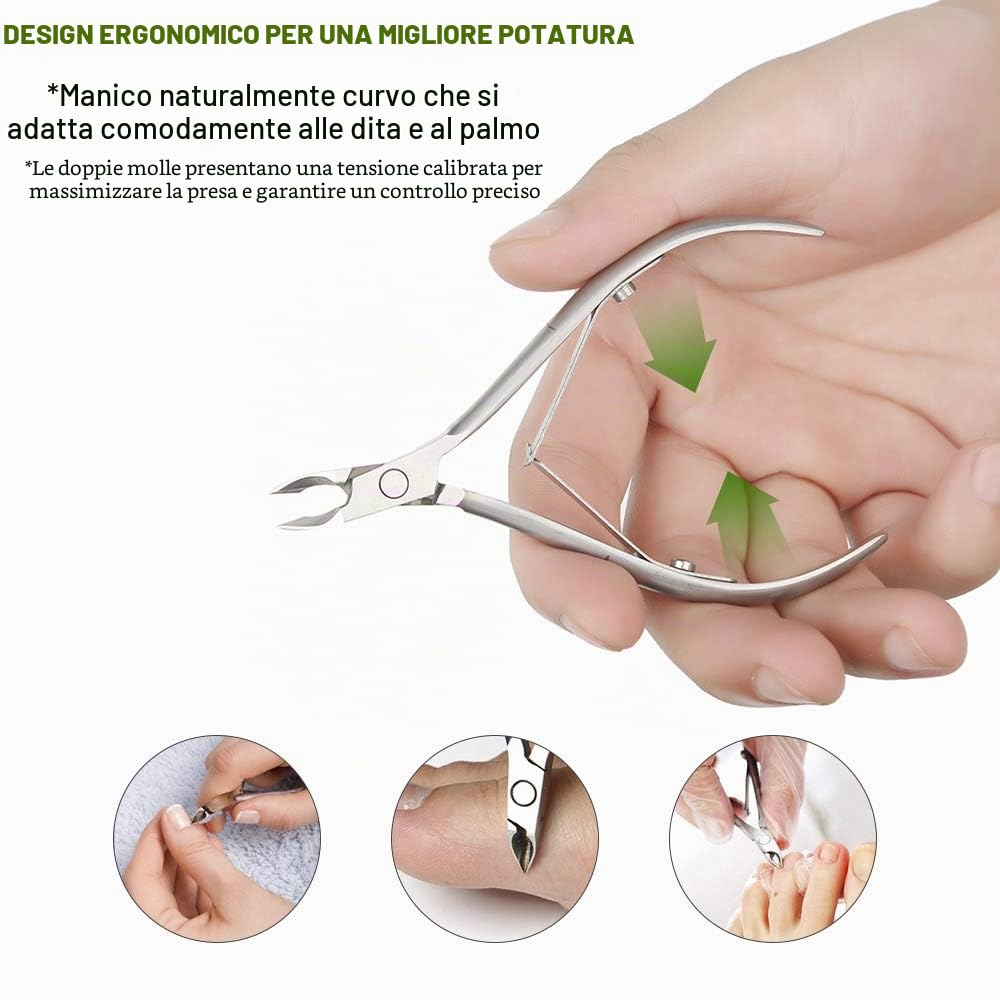 BEZOX Tronchesino per cuticole, tronchese in acciaio inossidabile con taglio netto e liscio, tagliacuticole fine per rimuovere la pelle in eccesso e strappata delle dita delle mani e dei piedi