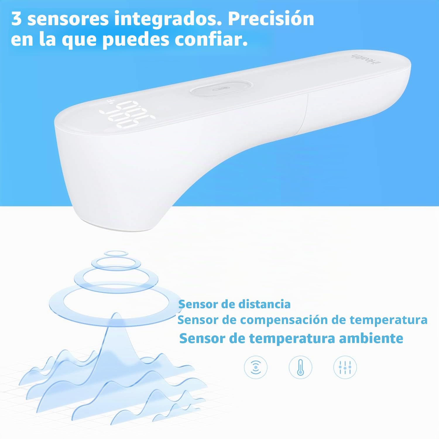iHealth Termómetro infrarrojo sin contacto para la frente, termómetro infrarrojo adulto para adultos y niños, termómetro digital de fiebre infrarroja, termómetro para niños y bebés