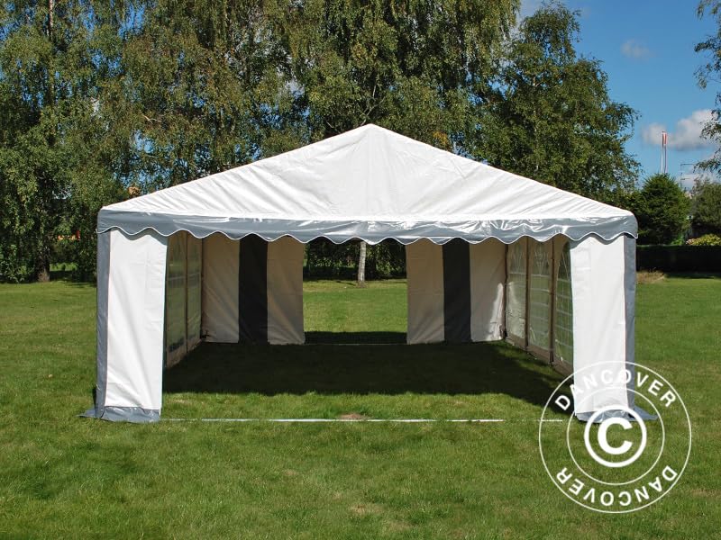 Amazon.de: Dancover Partyzelt Pavillon Festzelt Original 4x8m PVC, Grau/Wei