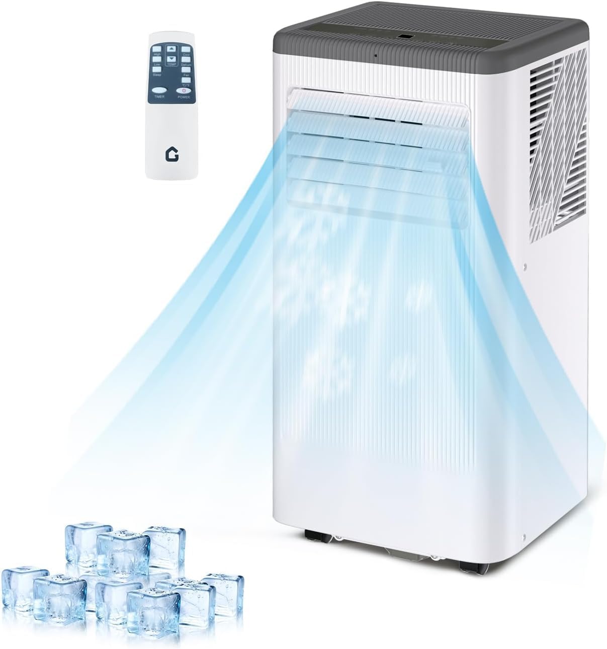 8000 BTU Portable Air Conditioner Portable AC Unit with Cooling Dehumidifier and Fan Functions Cools Up to 420