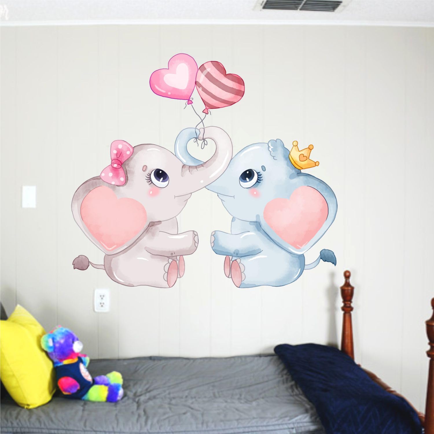 Sticker Yard Elephant Couple Heart Decor Kids Room Decor, Hall Decor, Kitchen Decor, Living Room Decor,Bedroom Decor Vinyl Wall Sticker,Multicolor (Standard Size -40X46Cm) (B0CK5MLQQP) Amazon Price History, Amazon Price Tracker