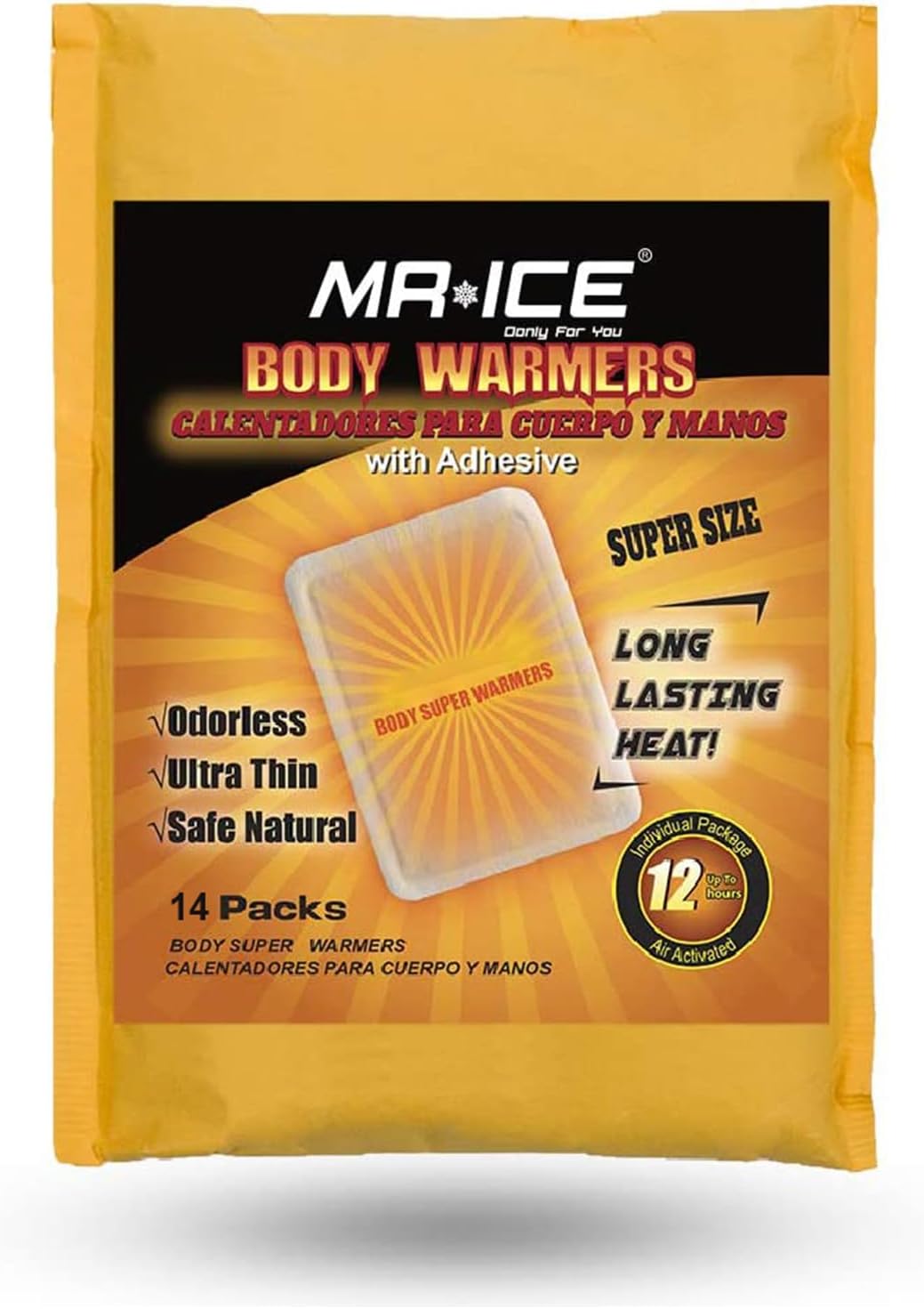 MR.ICE 7/14/20/40 Packs Body Warmers Large Pads for Women Men Kids, with Adhesive Backing Gives 12 Hours Warm (5.1″ x 3.7″), Big Heat Sticker for Camping Hiking MR.ICE 7/14/20/40 Packs Body Warmers Large Pads for Women Men Kids, with Adhesive Backing Gives 12 Hours Warm (5.1″ x 3.7″), Big Heat Sticker for Camping Hiking