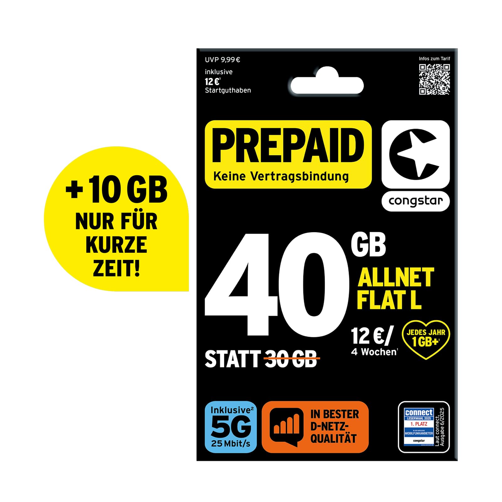 congstar Prepaid Bundle Prepaid L mit Samsung Galaxy A05s, 64GB, schwarz