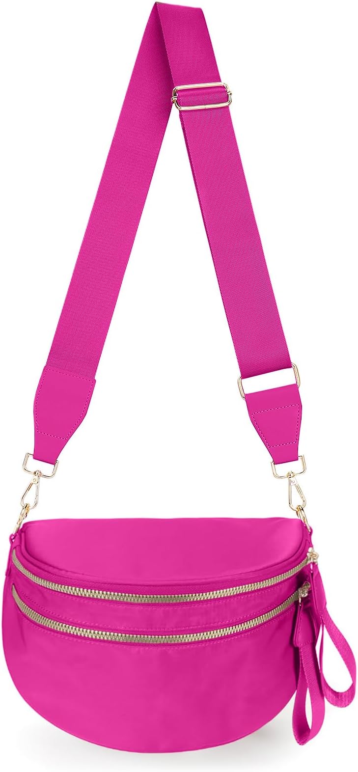 Bum Bag Women's Checkered Crossbody Bag Nylon Cross Body Bags Plaid Mom Everyday Purse for Travel