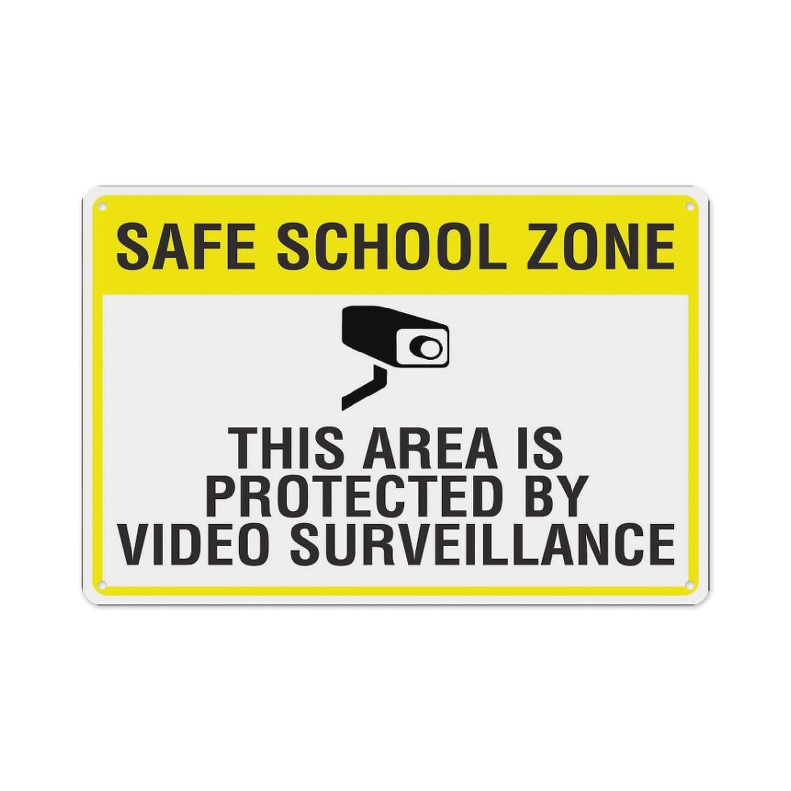 peiyeety Safe School Zone-This Area Is Protected By Video Surveillance Sign Aluminum Tin Warning Signs For Home Outdoor Garden 8X12 Inches